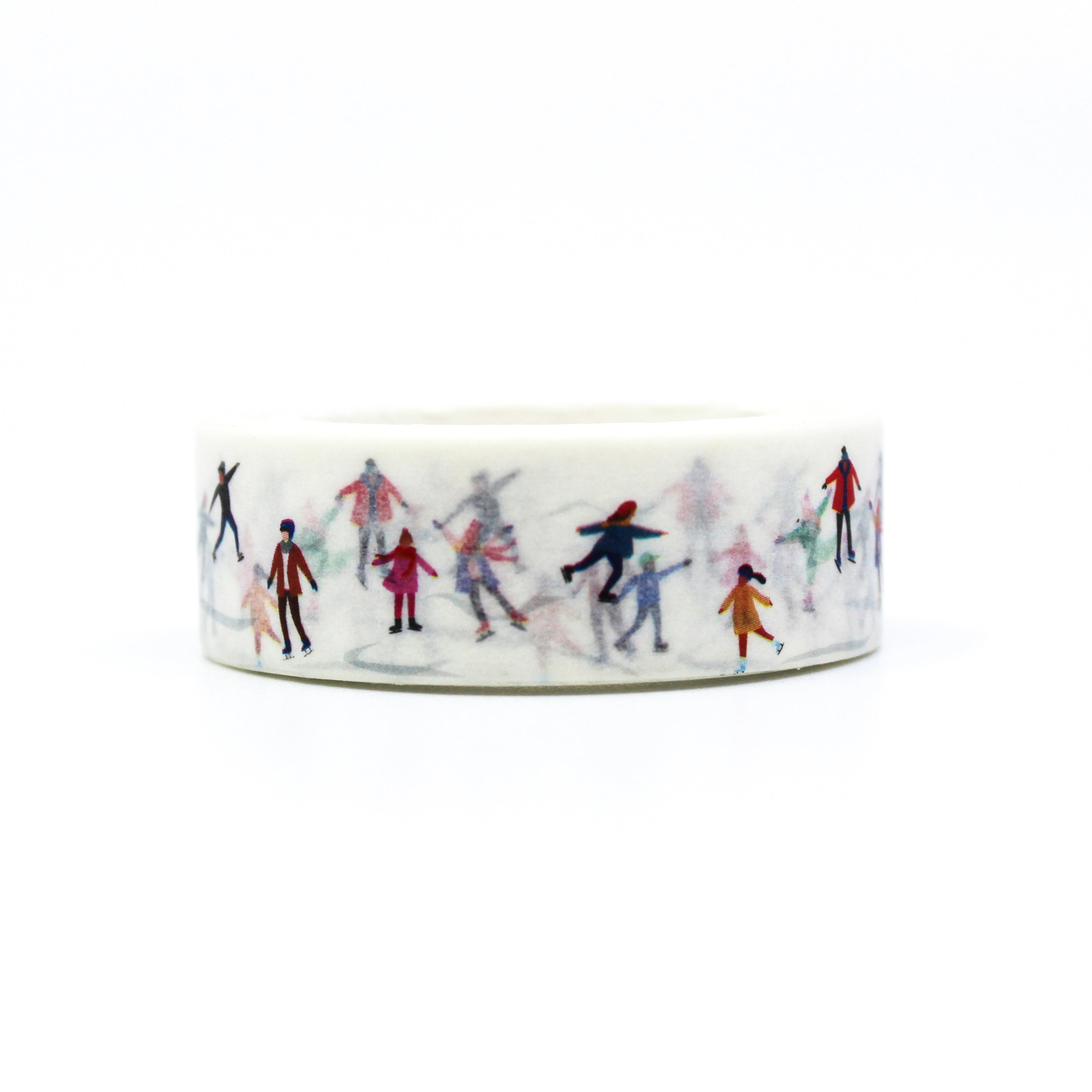 This is a themed view of washi happy ice skaters in winter season from BBB Supplies Craft Shop