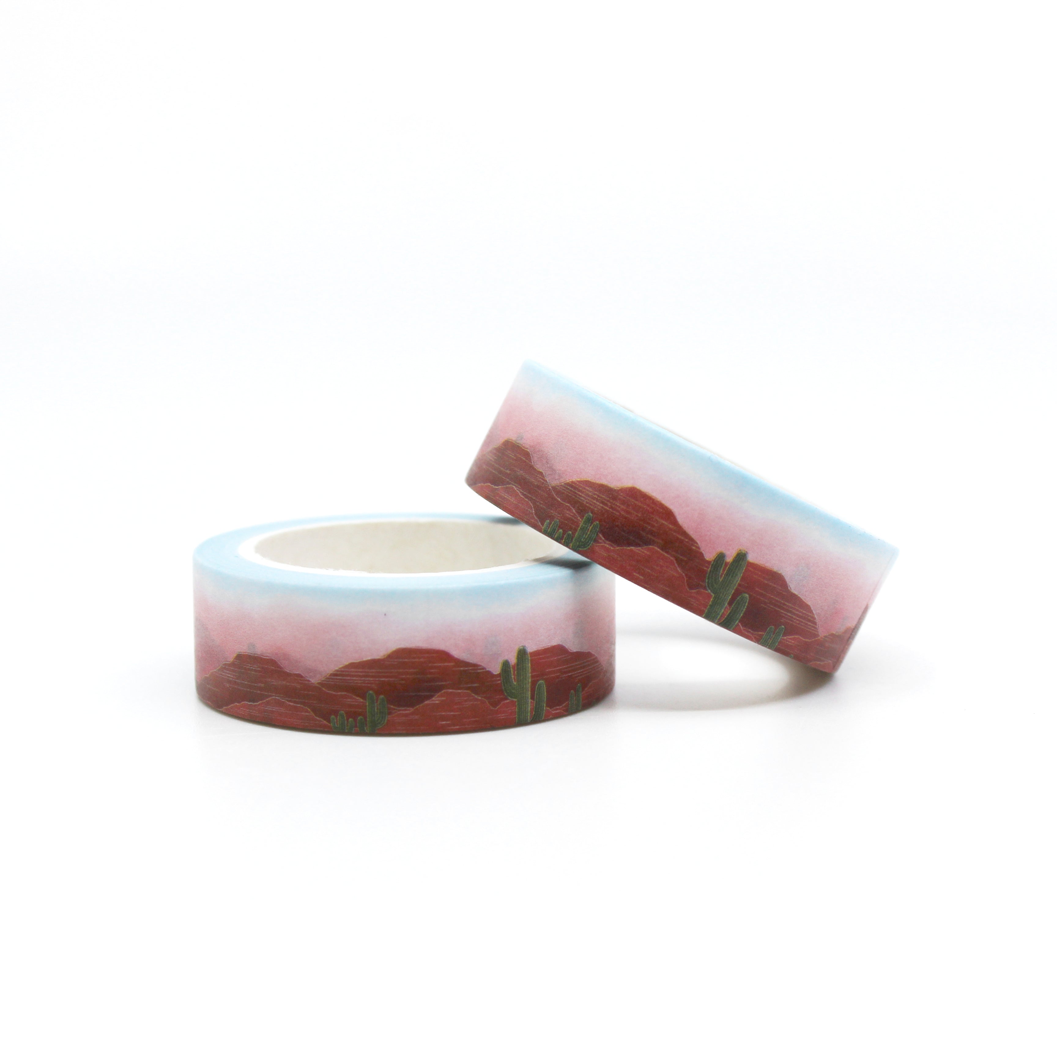 This is a roll of orange and black desert landscape washi tapes from BBB Supplies Craft Shop