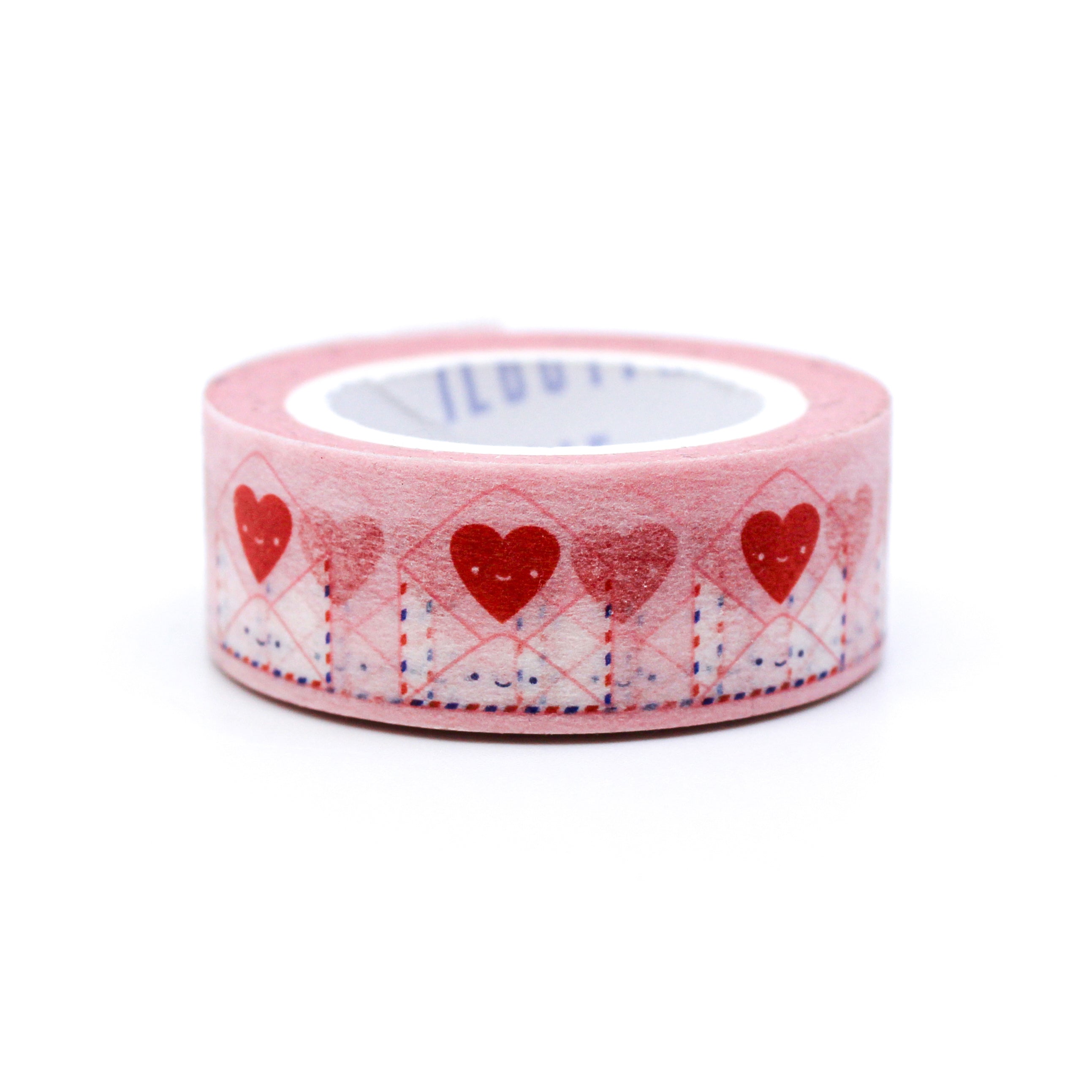 This is a cute send love heart envelope snail mail collection washi tape from BBB Supplies Craft Shop