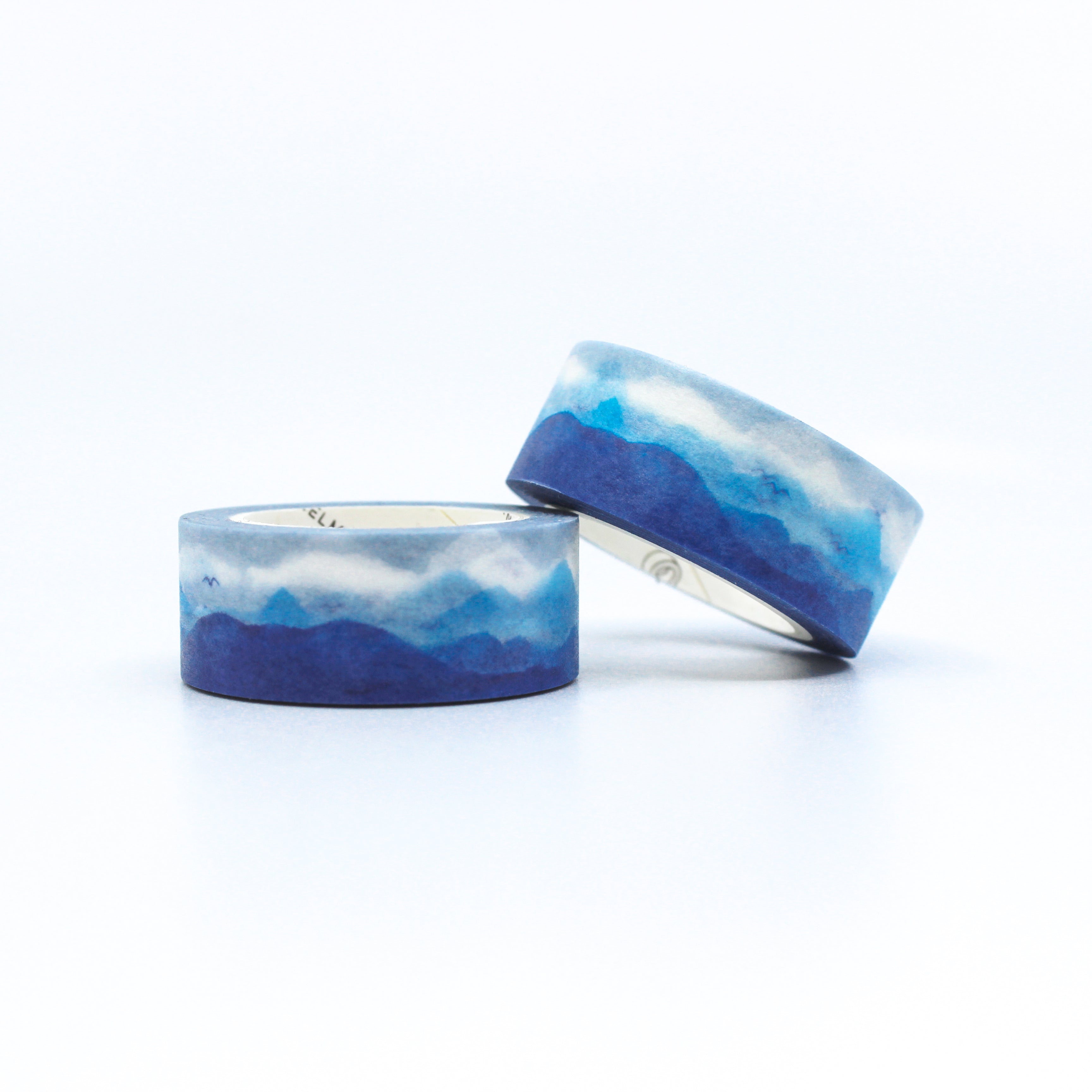 This is a beautiful view of blue snowy mountain escape washi tape for Journal Supplies, Scrapbooking washi tapes from BBB Supplies Craft Shop
