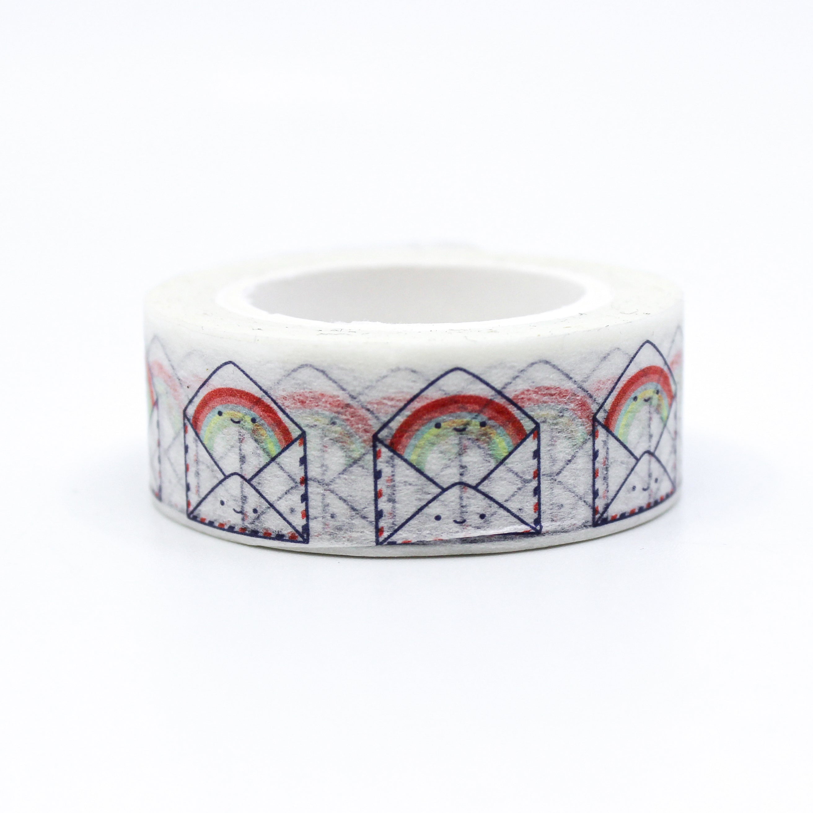 This is cute rainbow envelope snail mail collection washi tape from BBB Supplies Craft Shop