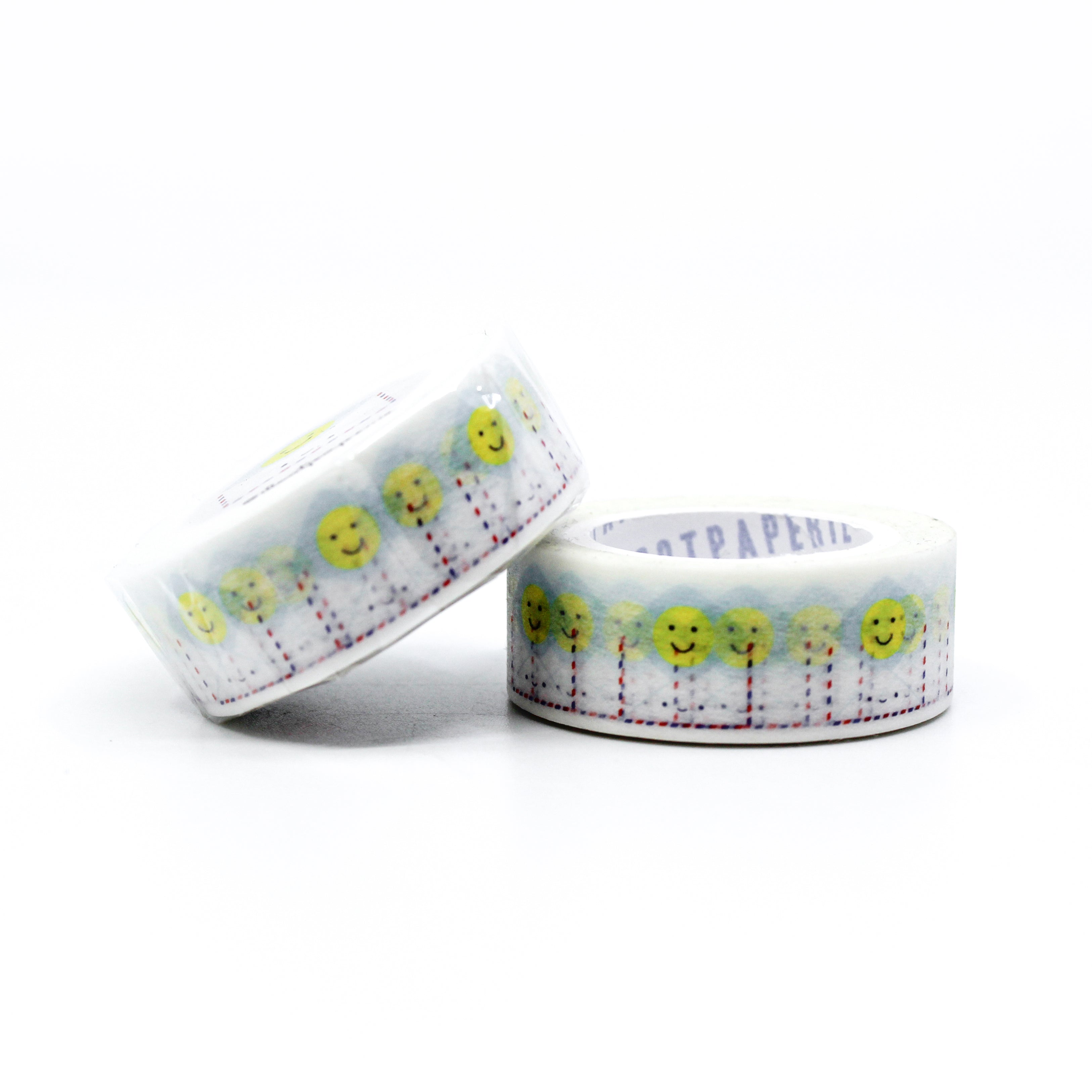 This is a cute view of happy face snail mail envelop washi tape for Journal Supplies, Scrapbooking washi tapes from BBB Supplies Craft Shop