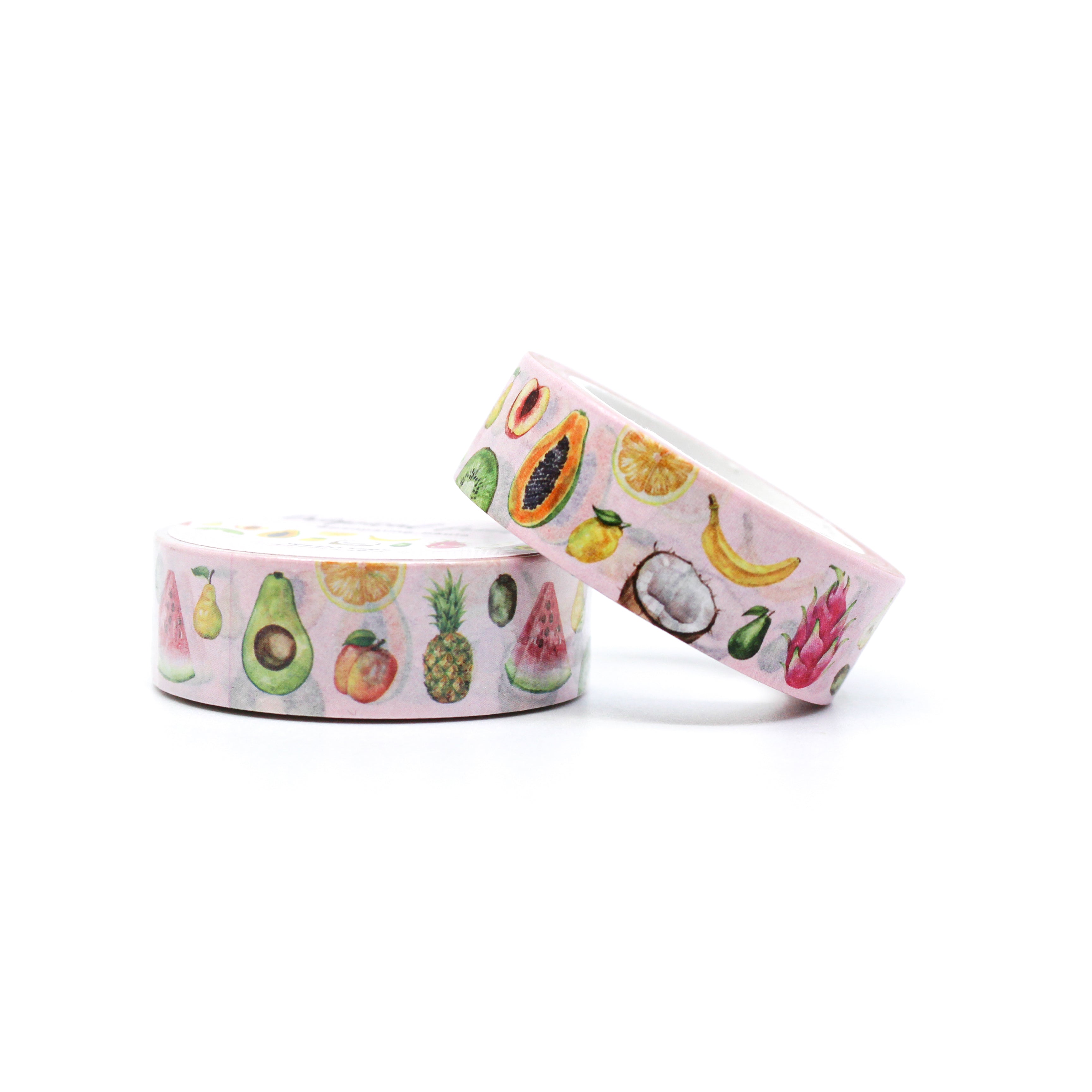 This is a roll of colorful and refreshing fruits washi tapes from BBB Supplies Craft Shop