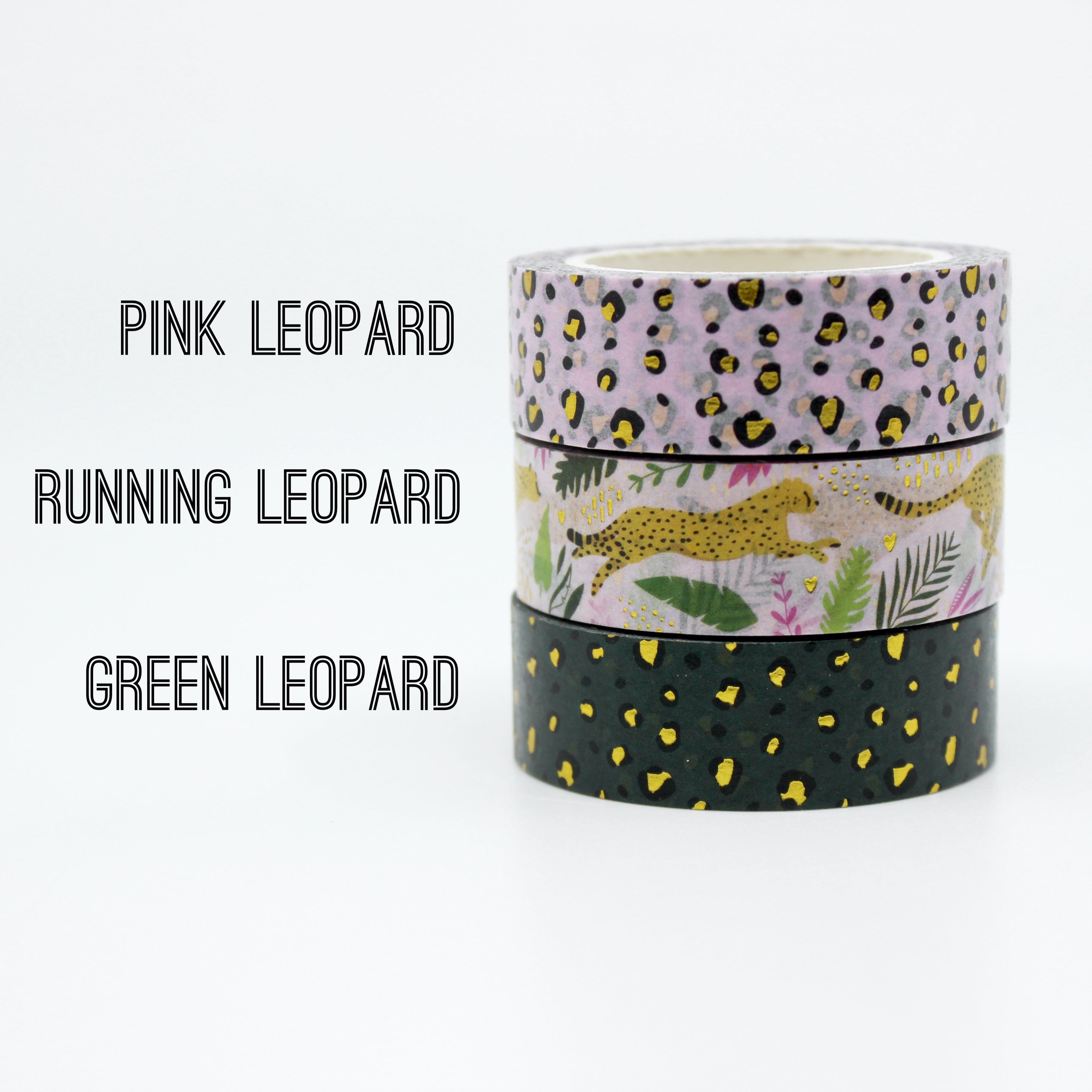 Green Gold Foil Leopard Washi