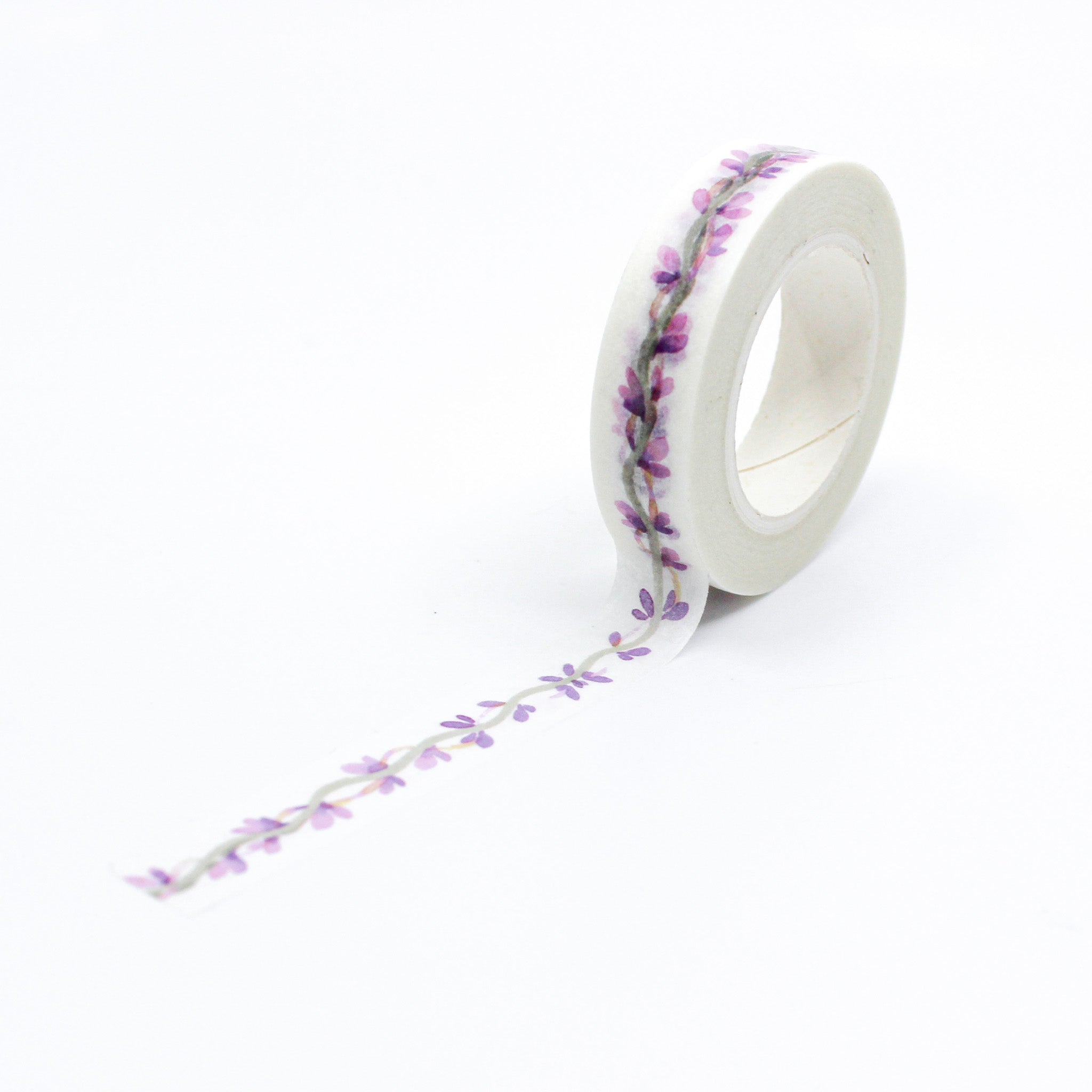 This decorative pretty purple floral thin tape is perfect for your journaling and planner needs. This pretty flower tape is from BBB Supplies Craft Shop.