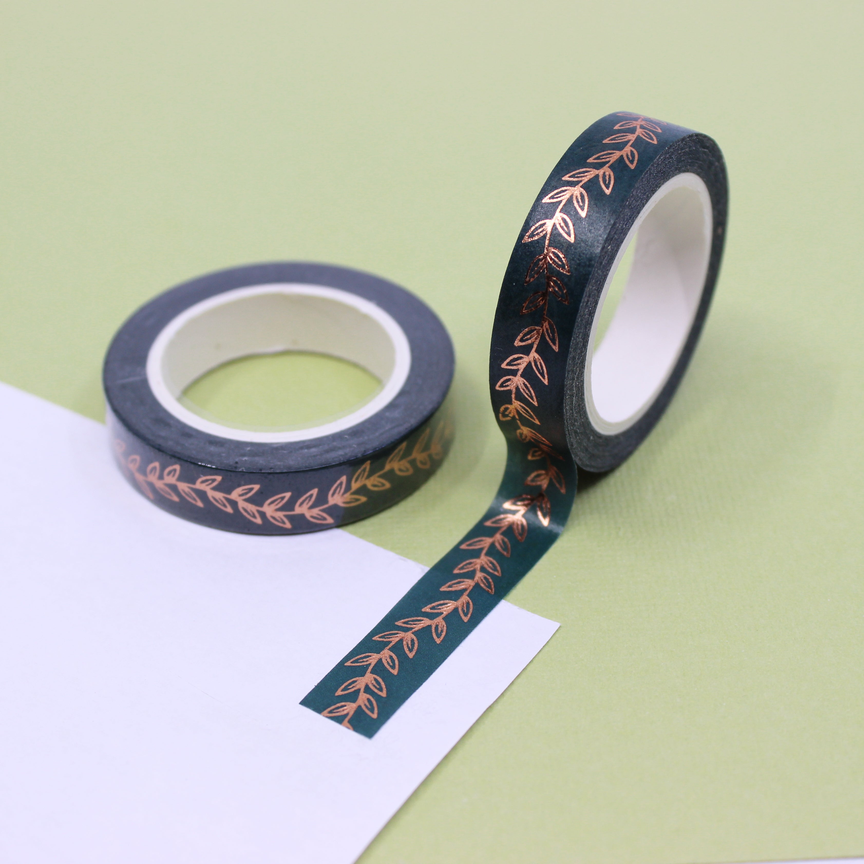 This is narrow gold foil branch cluster Border Washi Tape from BBB Supplies Craft Shop
