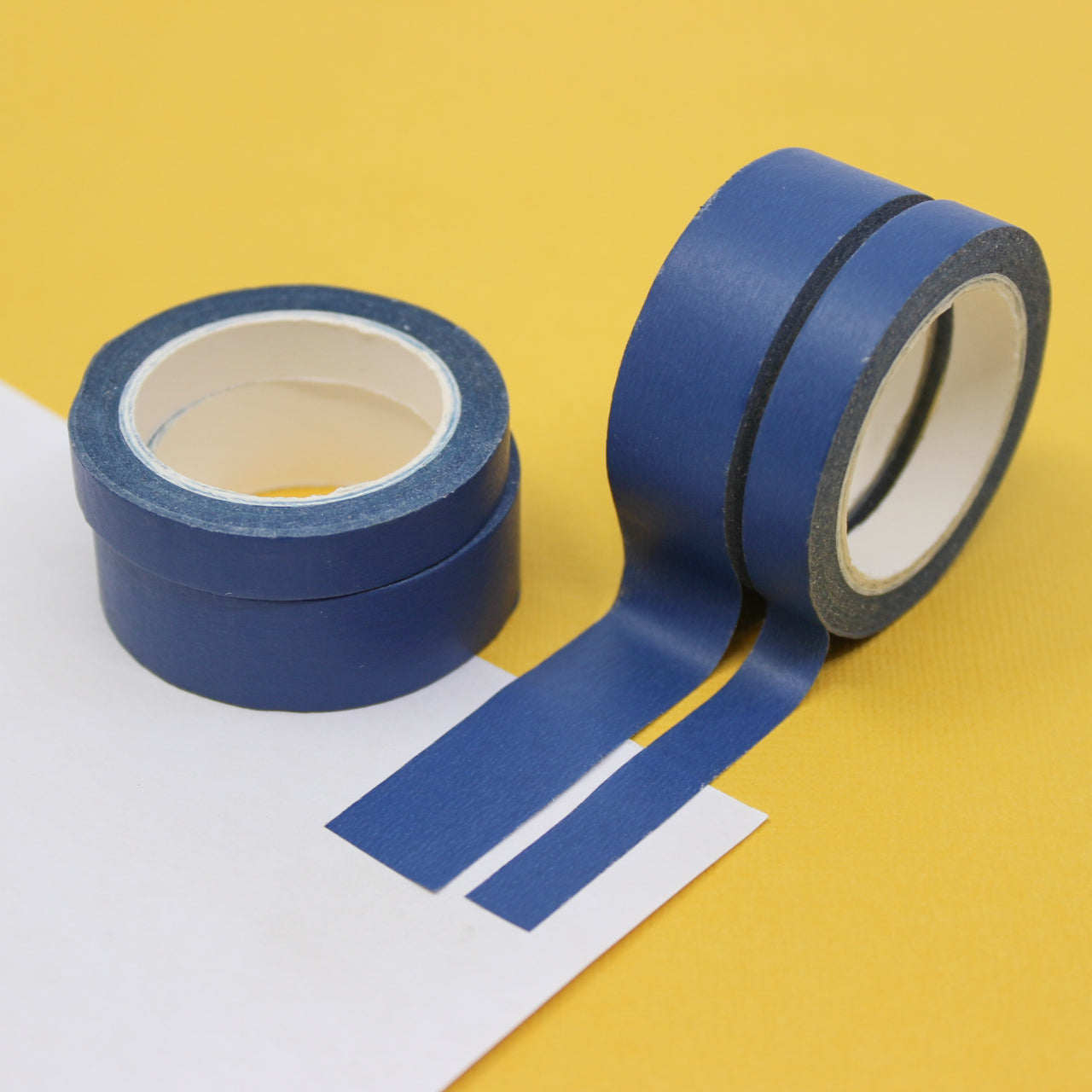 This neutral navy blue solid washi tape is vibrant and fun. This washi tape is part of our solid neon thick-thin matching duo washi collection. Find the perfect color for any project in BBB Supplies' thick-thin solids collection, from neon to neutral to pastel and more. This tape is sold at BBB Supplies Craft Shop.