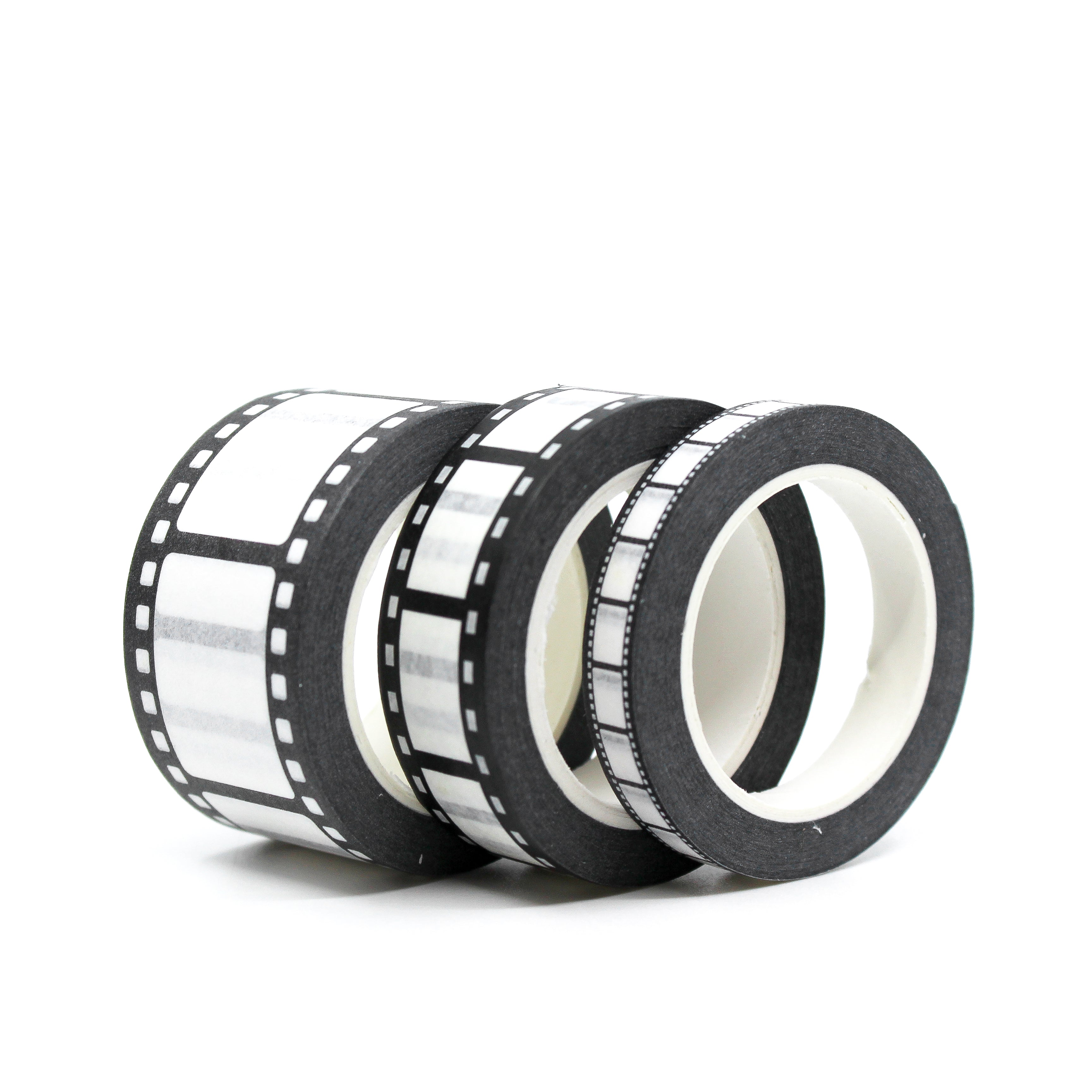 This black and white film strip washi tape is perfect for your bullet journal, planner or craft project. This tape is sold at BBB Supplies Craft Shop.