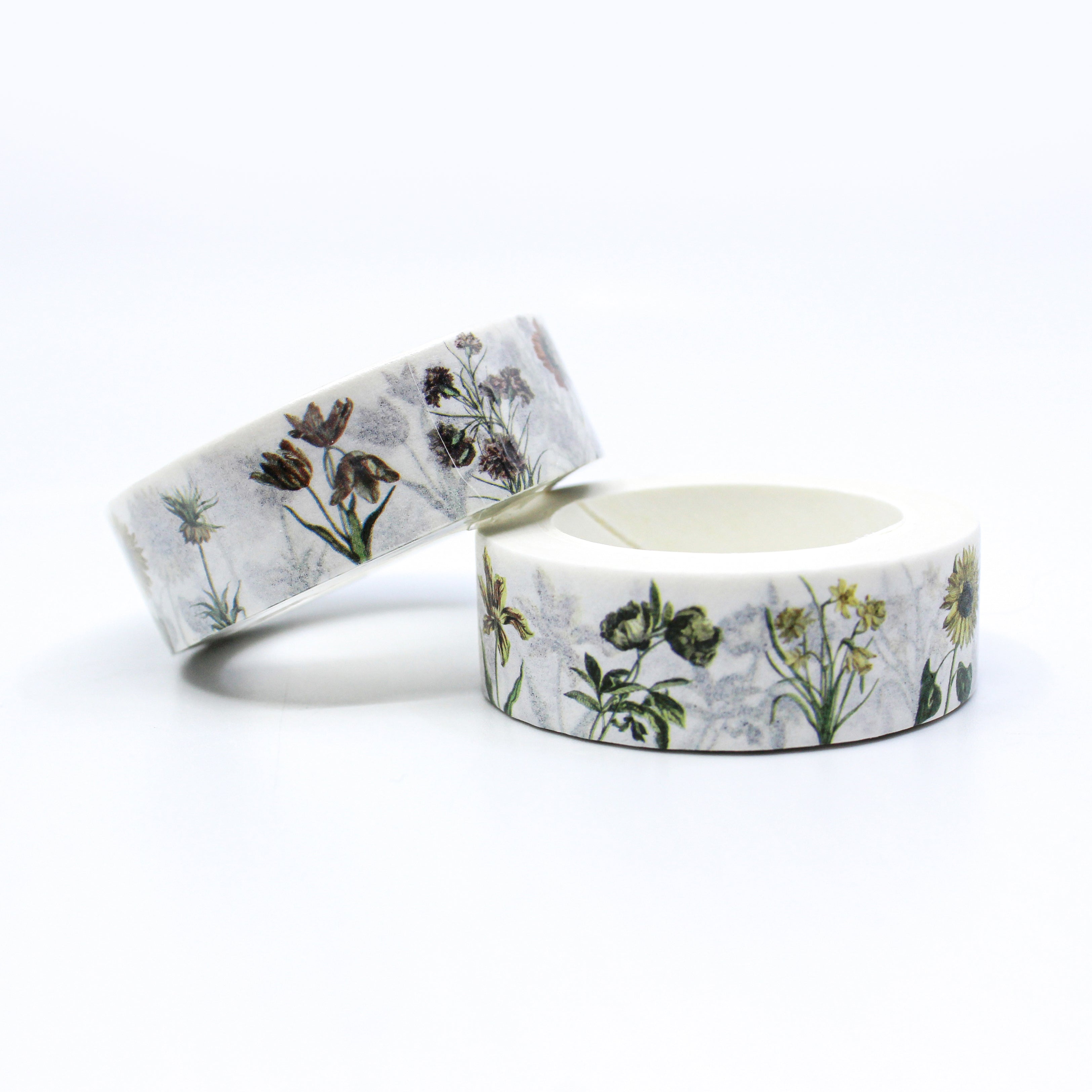 This is a pretty yet simple botanical flowery pattern for Journal Supplies, Scrapbooking washi tapes from BBB Supplies Craft Shop