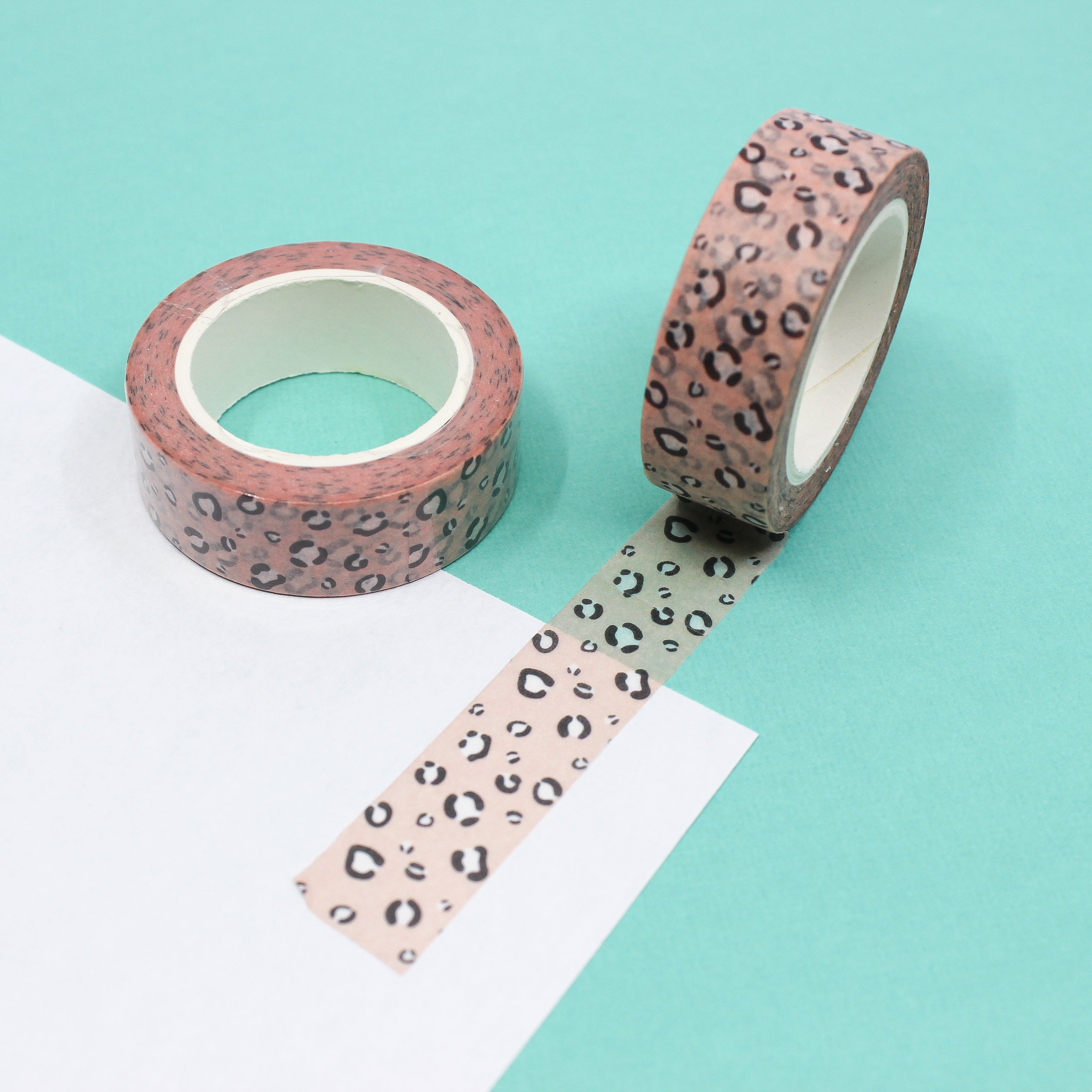 This is a pink leopard animal themed washi tape from BBB Supplies Craft Shop