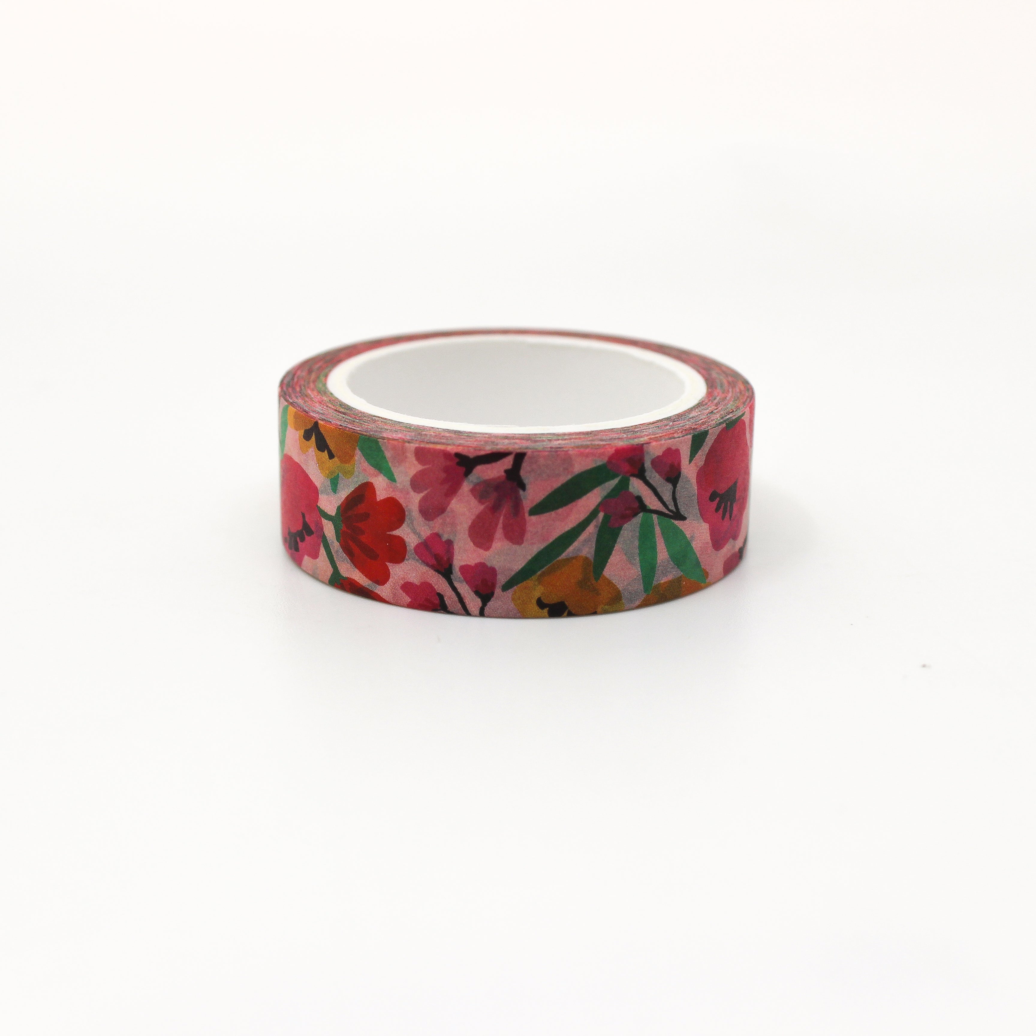 Elegant Pink and Yellow Floral Collection Washi tapes from Zynshe that is perfect for gift wrap, craft projects or journaling sold at BBB Supplies Craft Shop.