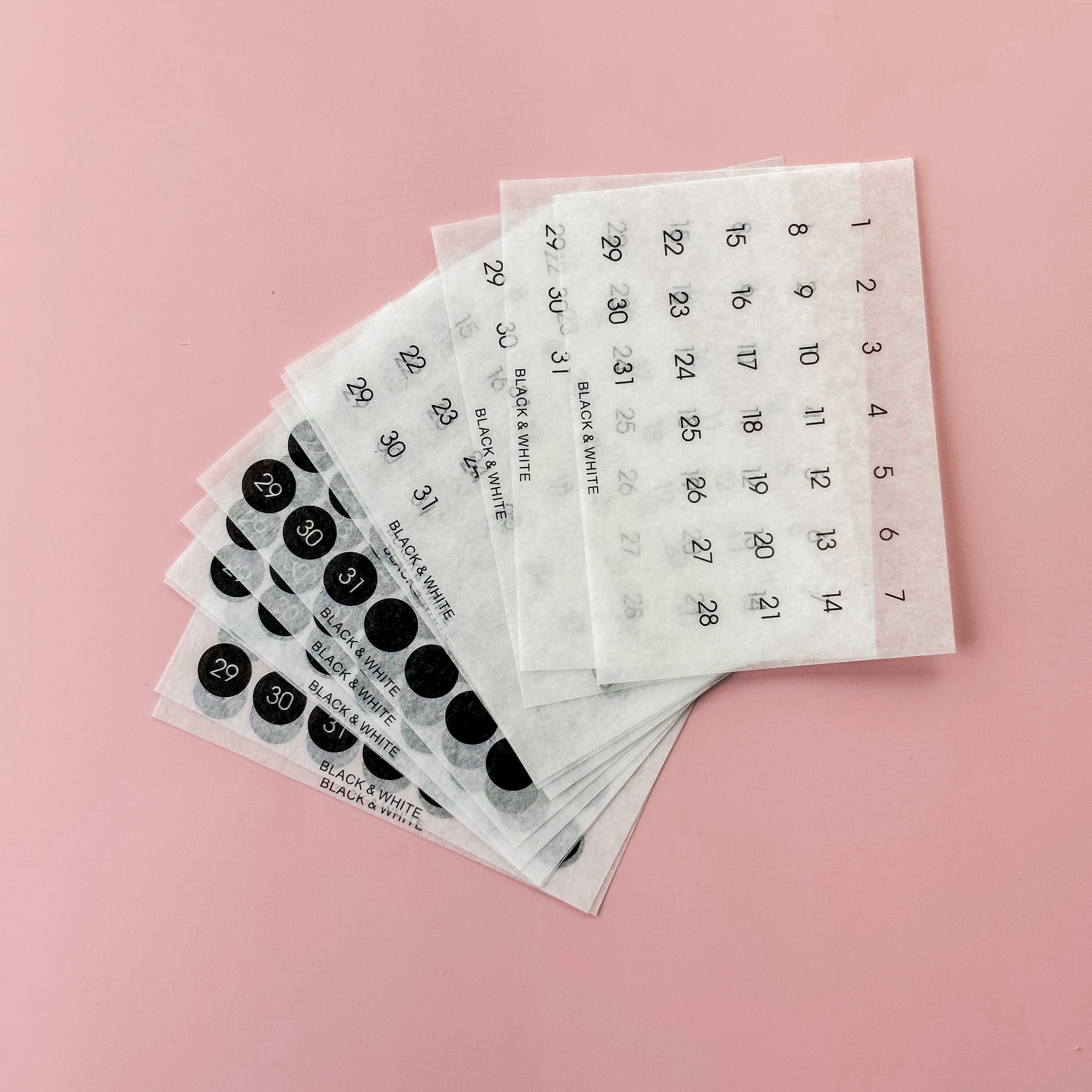 These are dated stickers that will help you do your monthly BUJO spread with the days 1 through 31. These are sold at BBB Supplies Craft Shop.