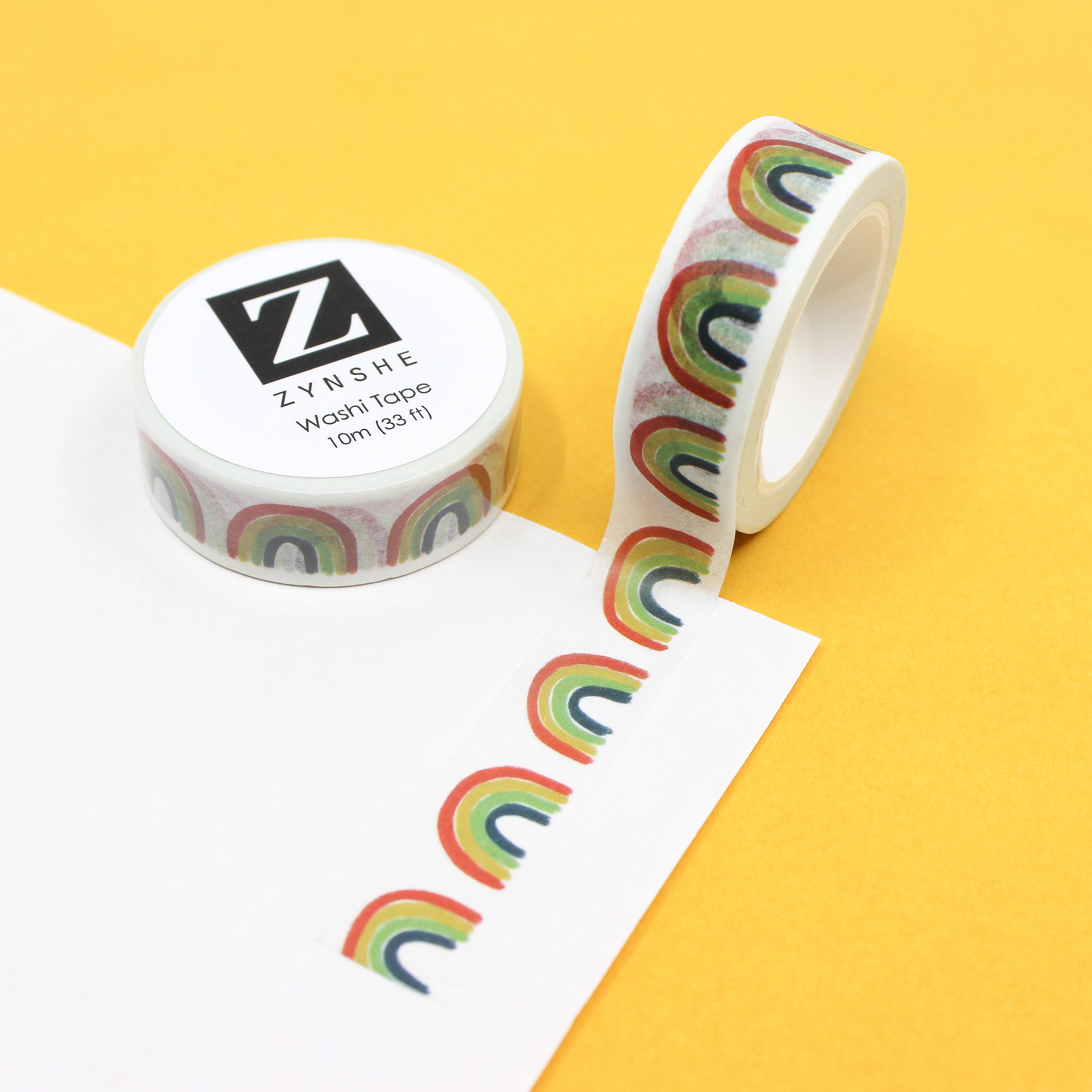This is a photo of a pretty primary color rainbow washi tape from BBB Supplies Craft Shop.