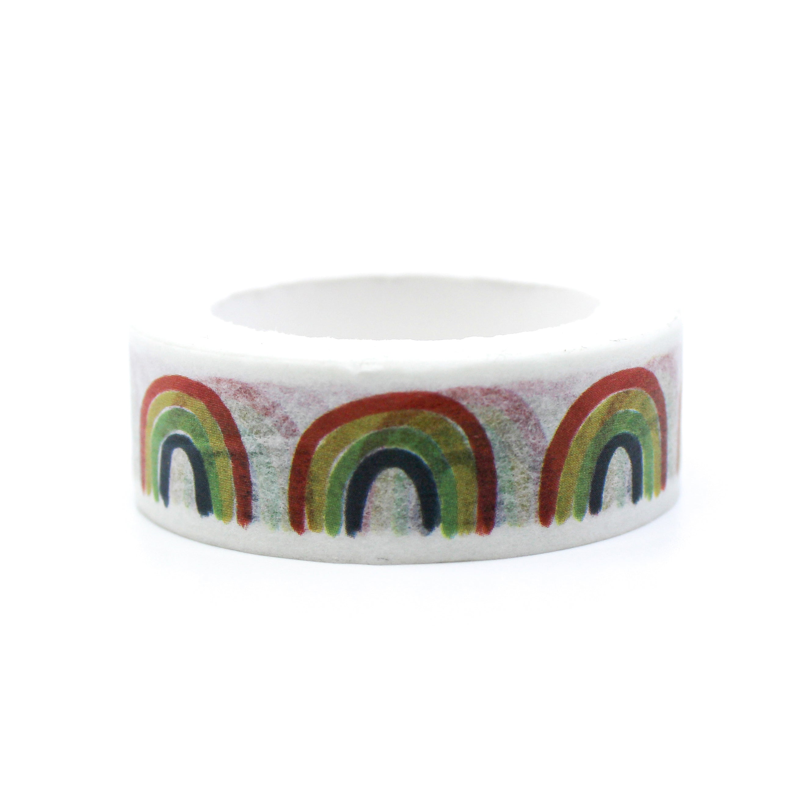This is a photo of the front view of a pretty primary color rainbow washi tape from BBB Supplies Craft Shop.