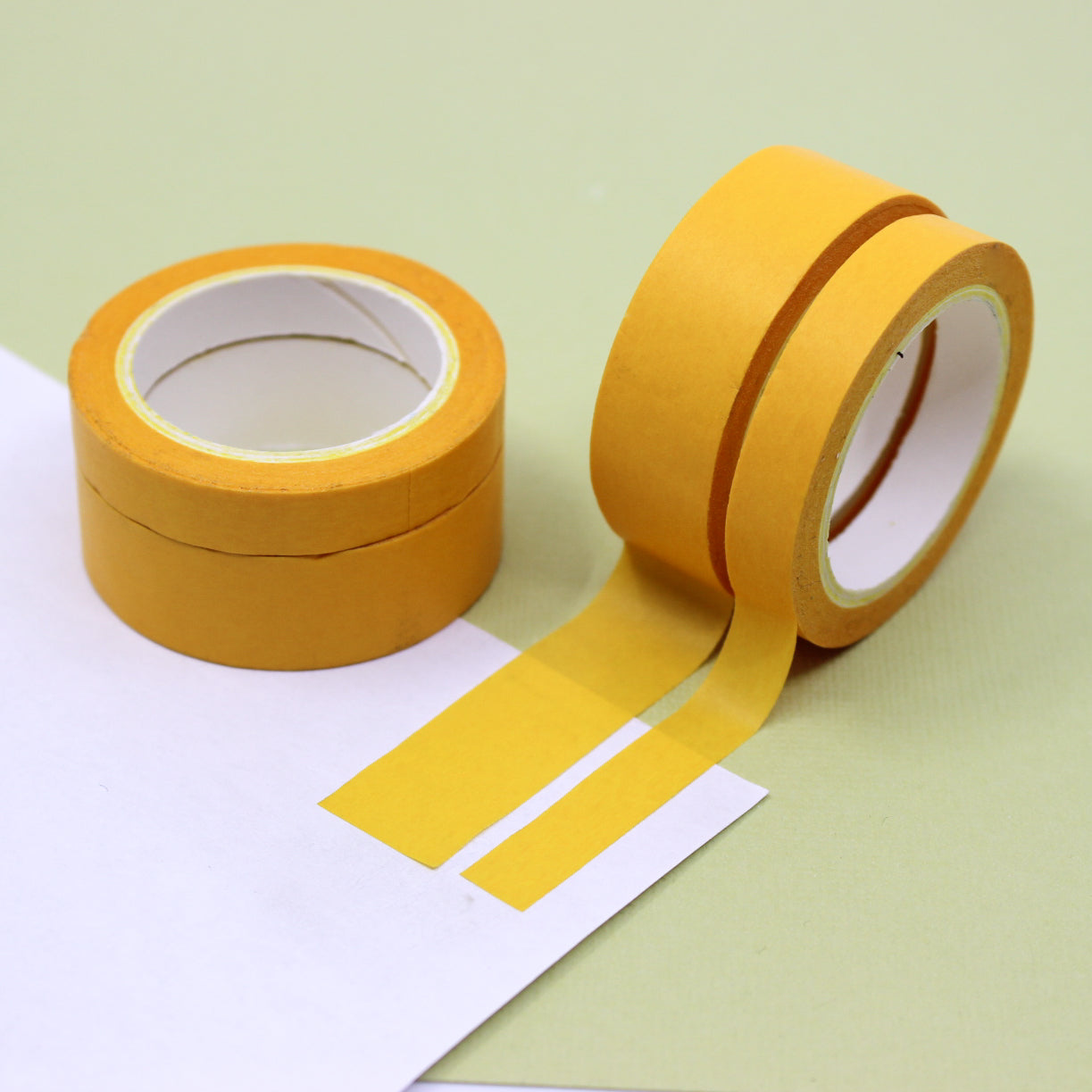 This primary yellow solid washi tape is vibrant and fun. This washi tape is part of our solid neon thick-thin matching duo washi collection. Find the perfect color for any project in BBB Supplies' thick-thin solids collection, from neon to neutral to pastel and more. This tape is sold at BBB Supplies Craft Shop.