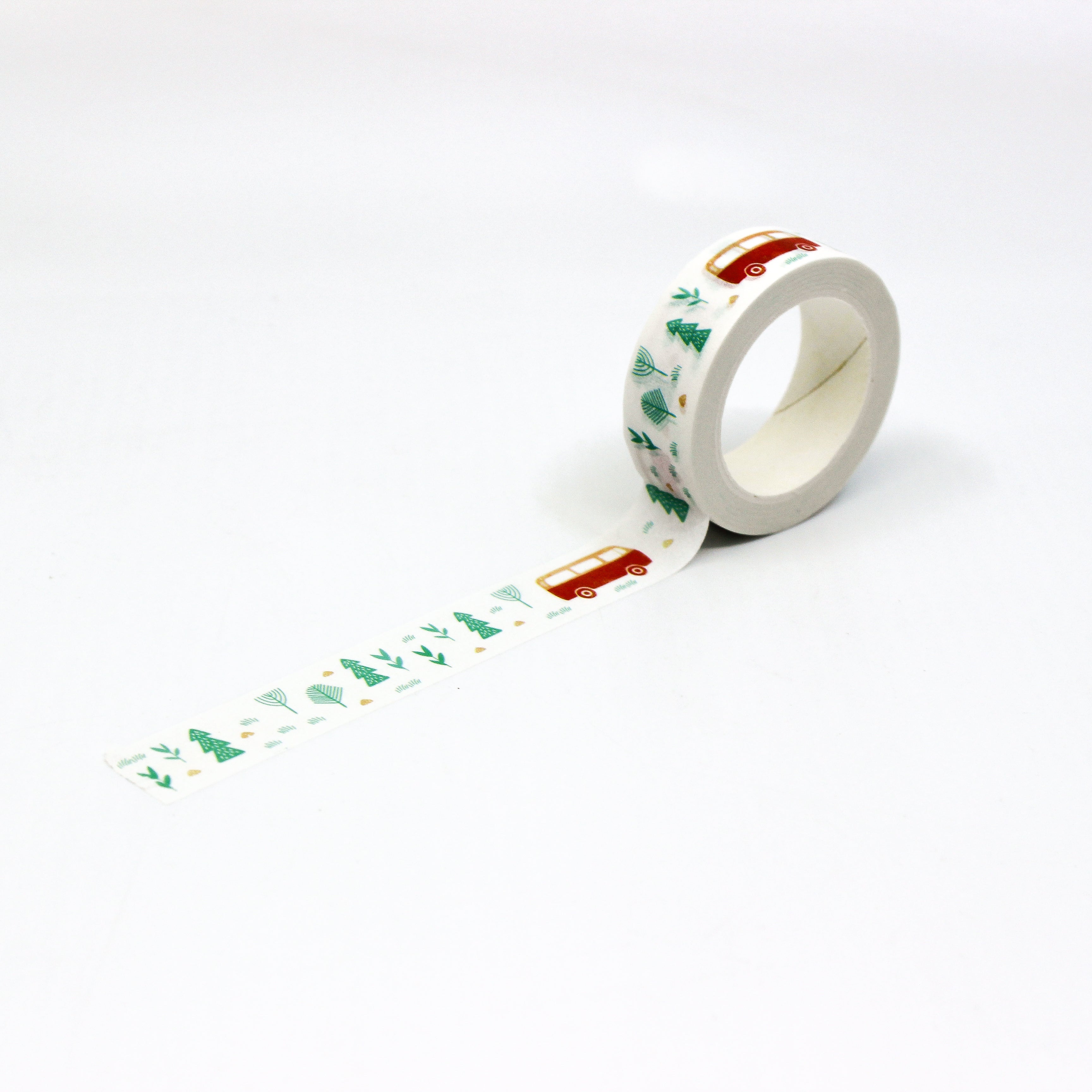 This is a full pattern repeat view of orange urban themed washi tape from BBB Supplies Craft Shop