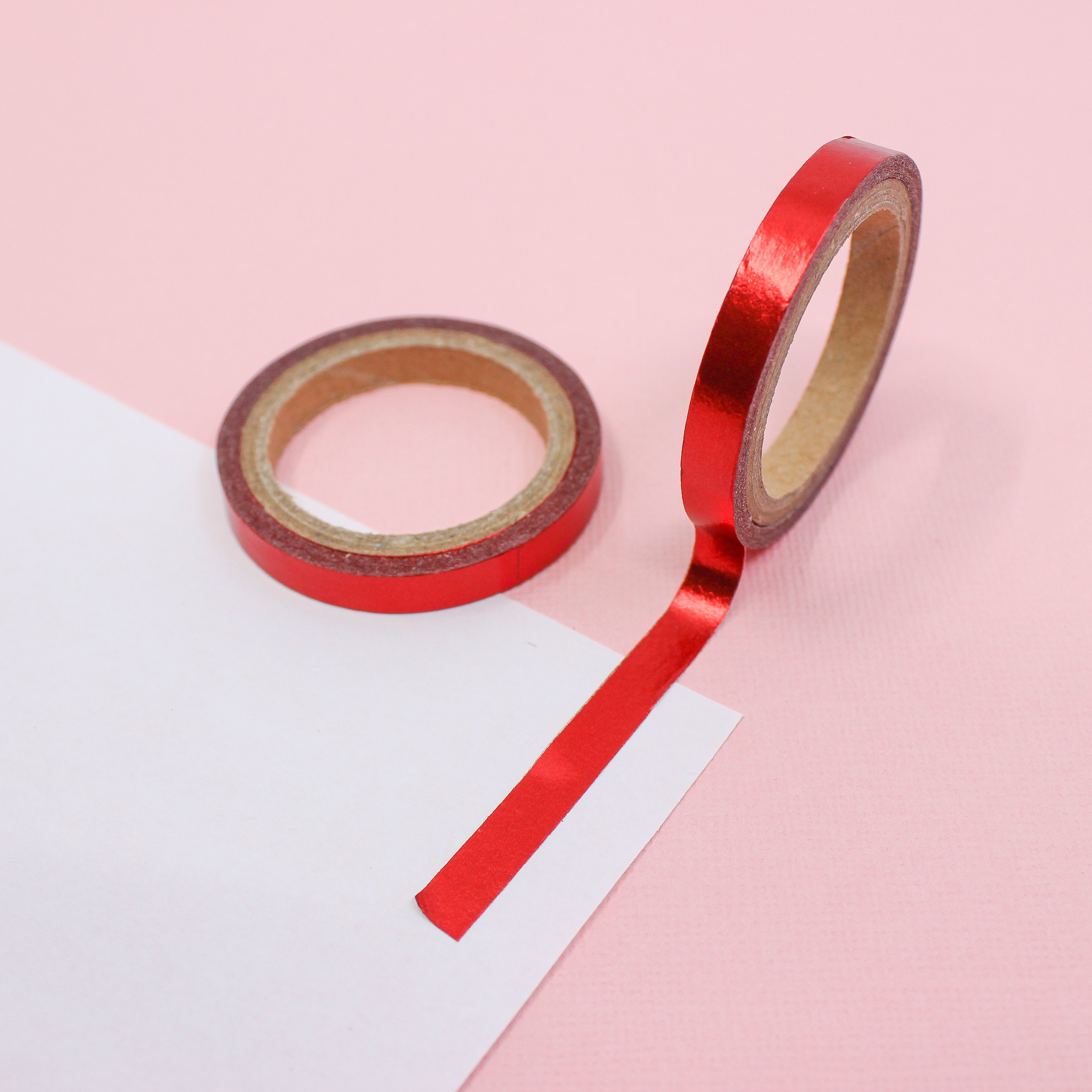 This is a solid red foil with themed washi tape from BBB Supplies Craft Shop