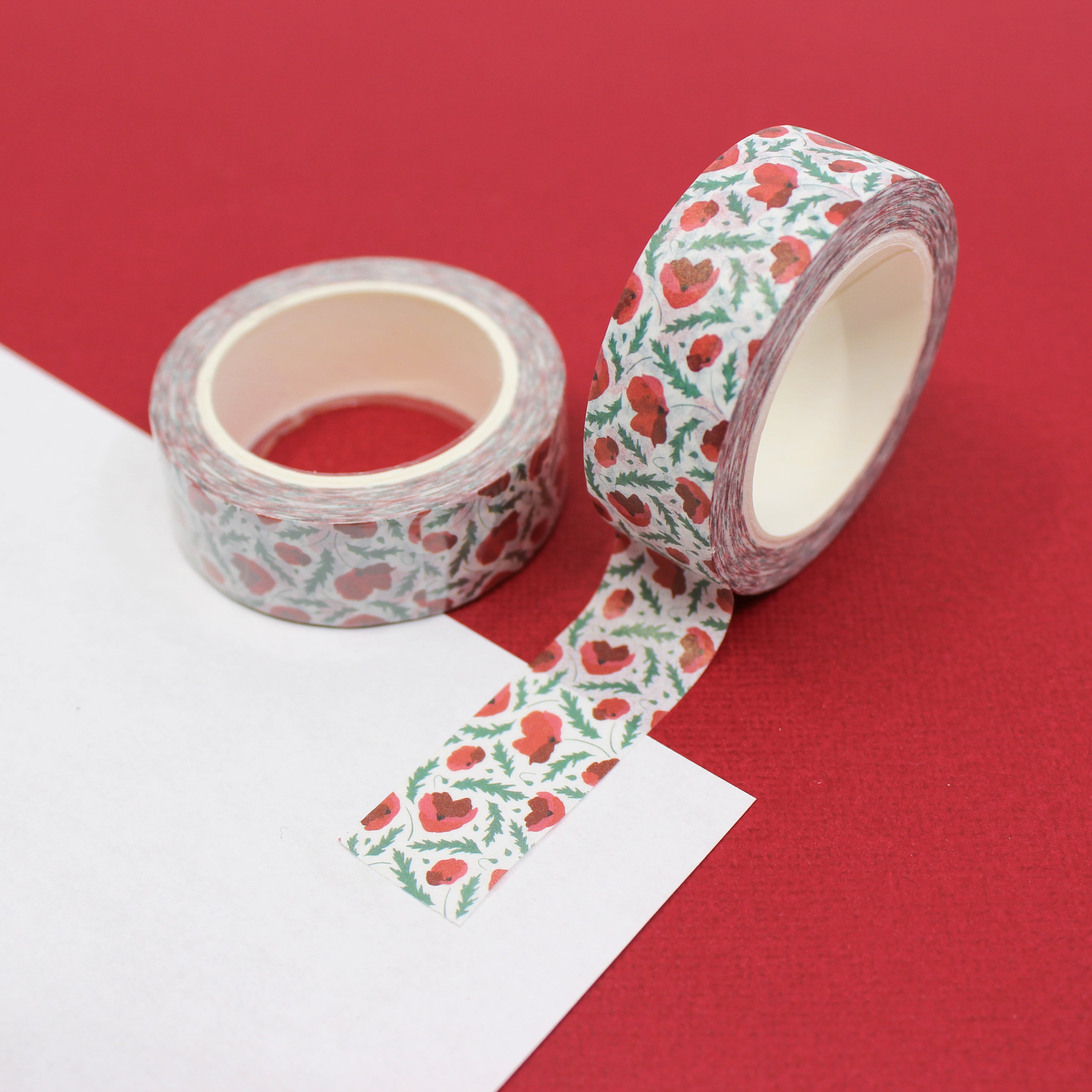 Beautiful Red Amaryllis Holiday Flower Washi Tape from BBB Supplies Craft Shop