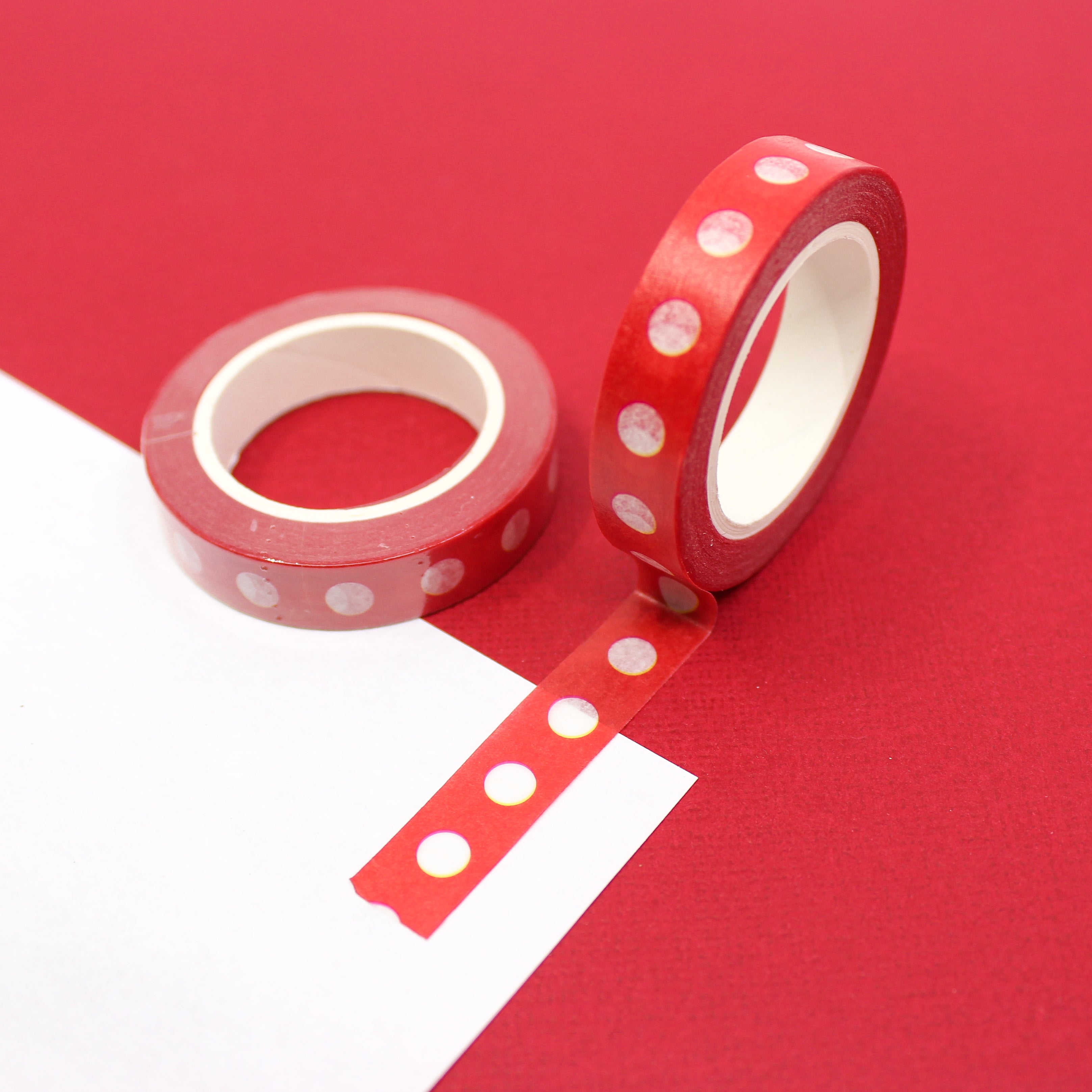 This is red dotted border Washi tape from BBB Supplies.