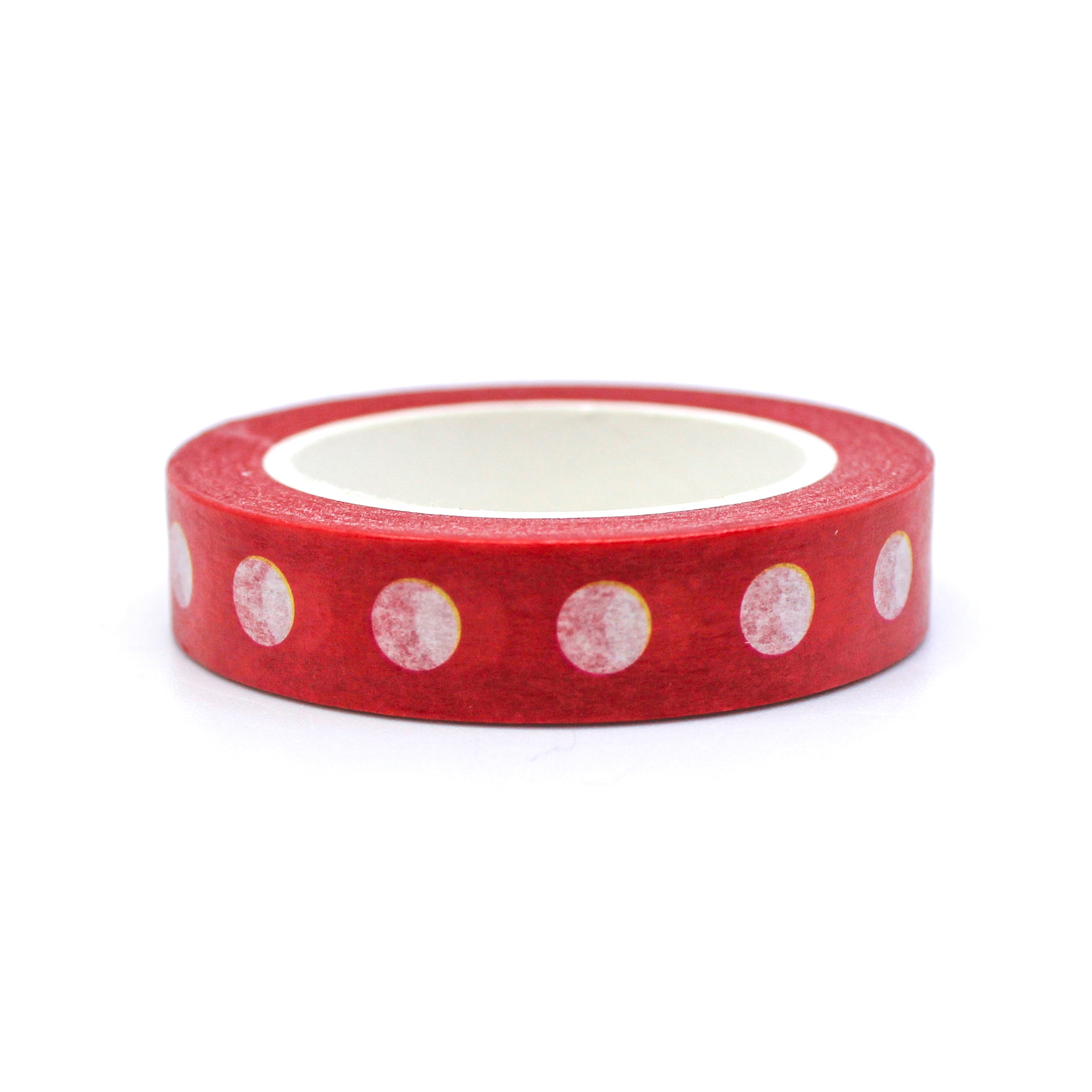 This is a cute Red Polka Dotted Thin Washi Tape from BBB Supplies Craft Shop.