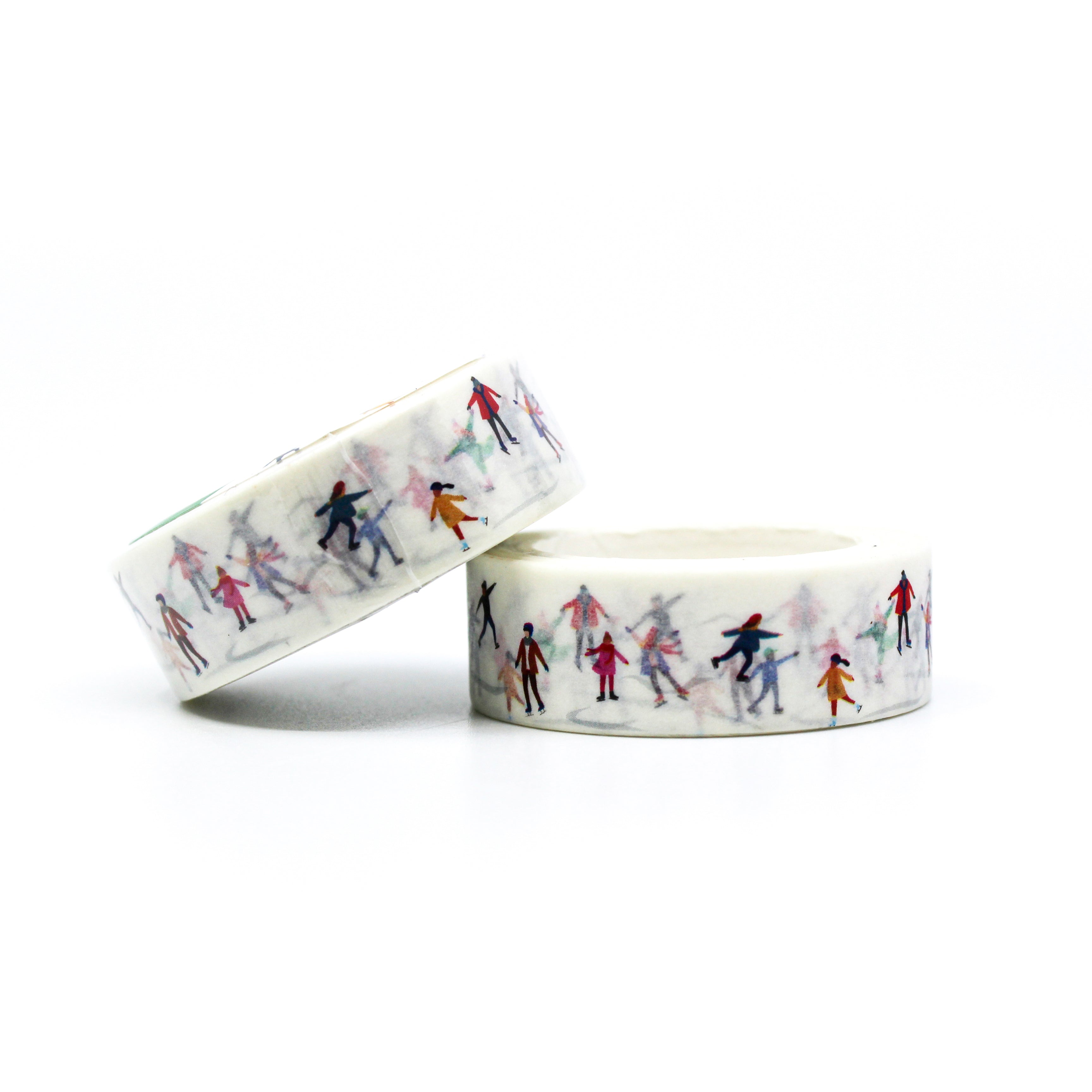 This is a roll of cute ice skaters winter sports washi tapes from BBB Supplies Craft Shop
