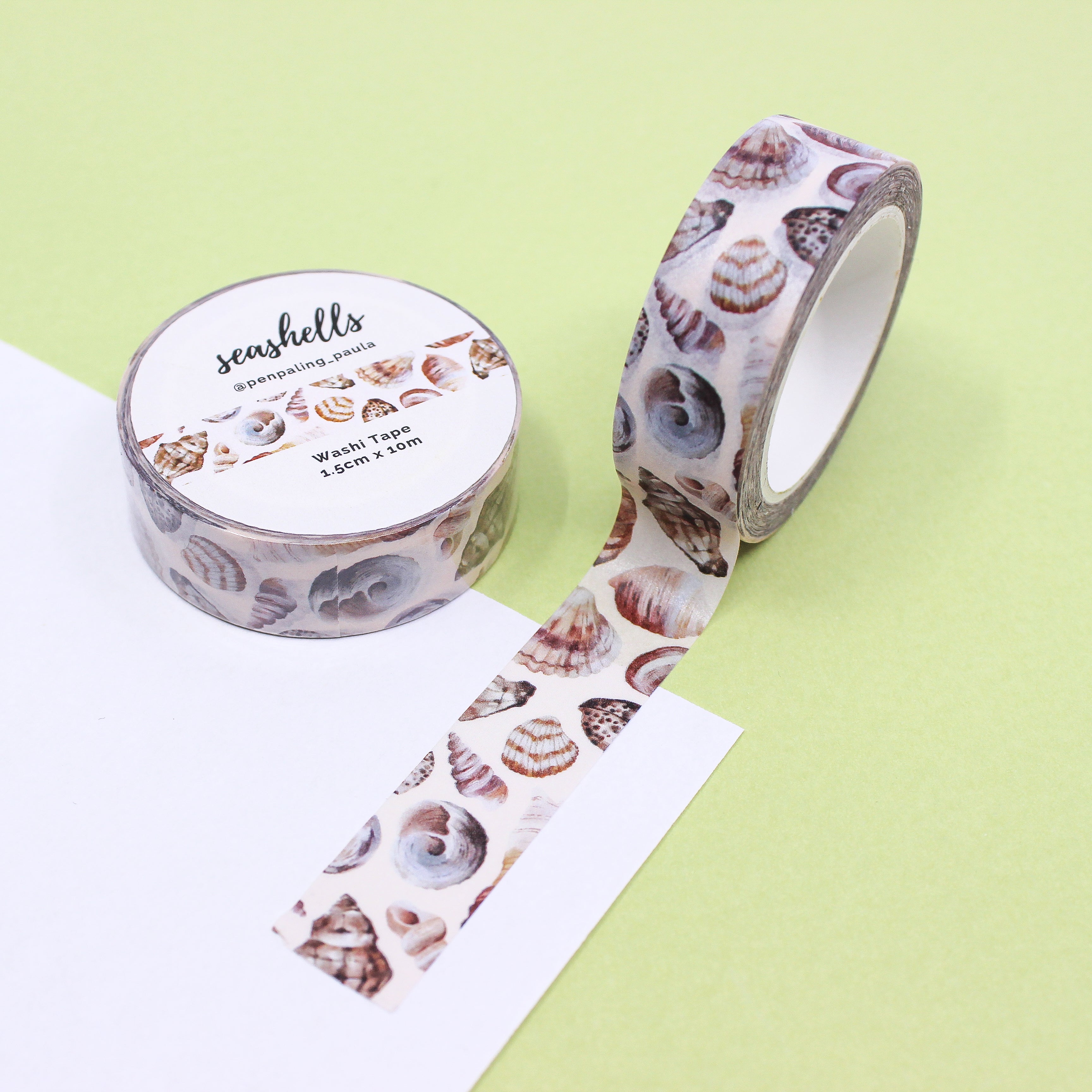 This is a collection of brown seashells themed washi tape from BBB Supplies Craft Shop