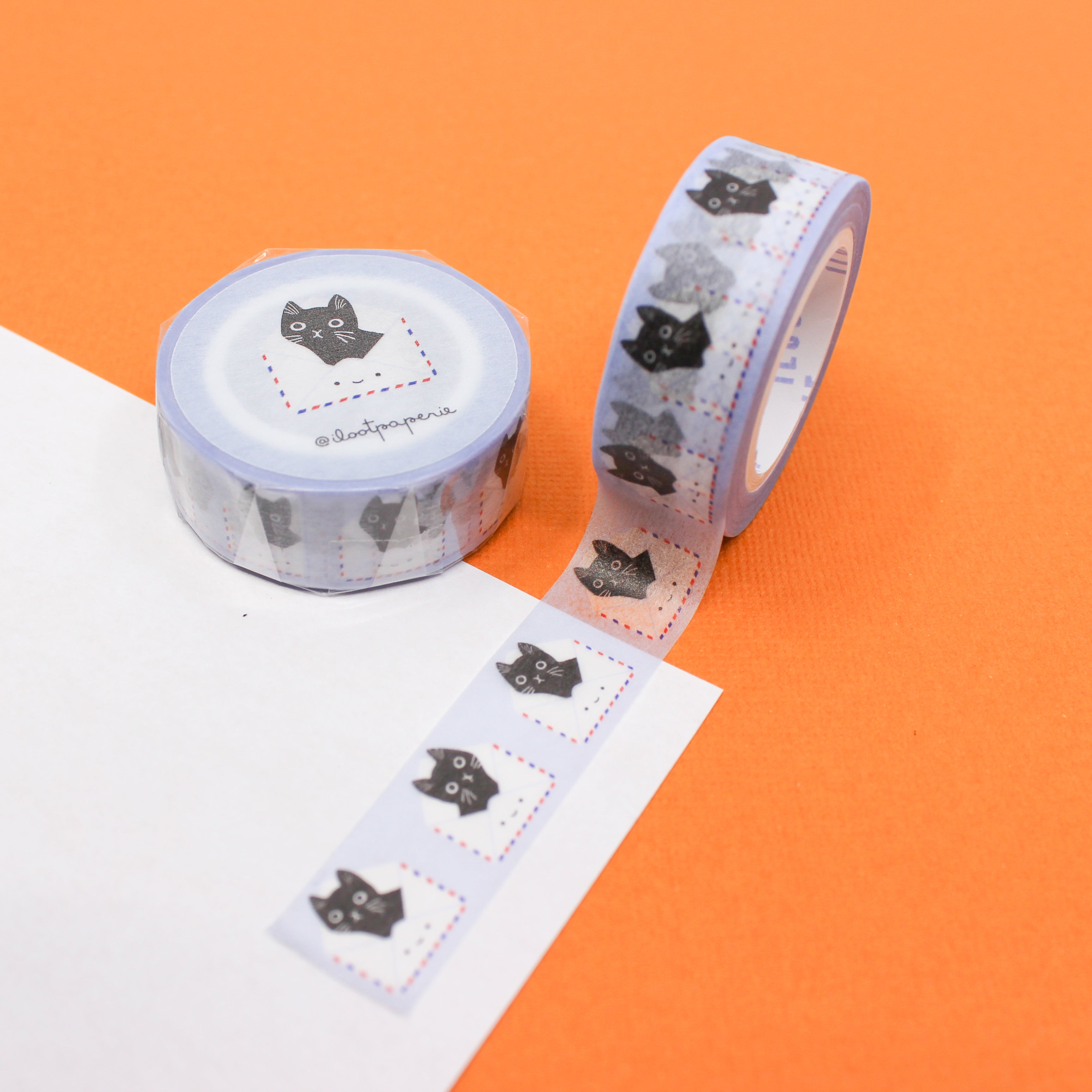 This photo is little black cat washi tape from BBB Supplies Craft Shop.