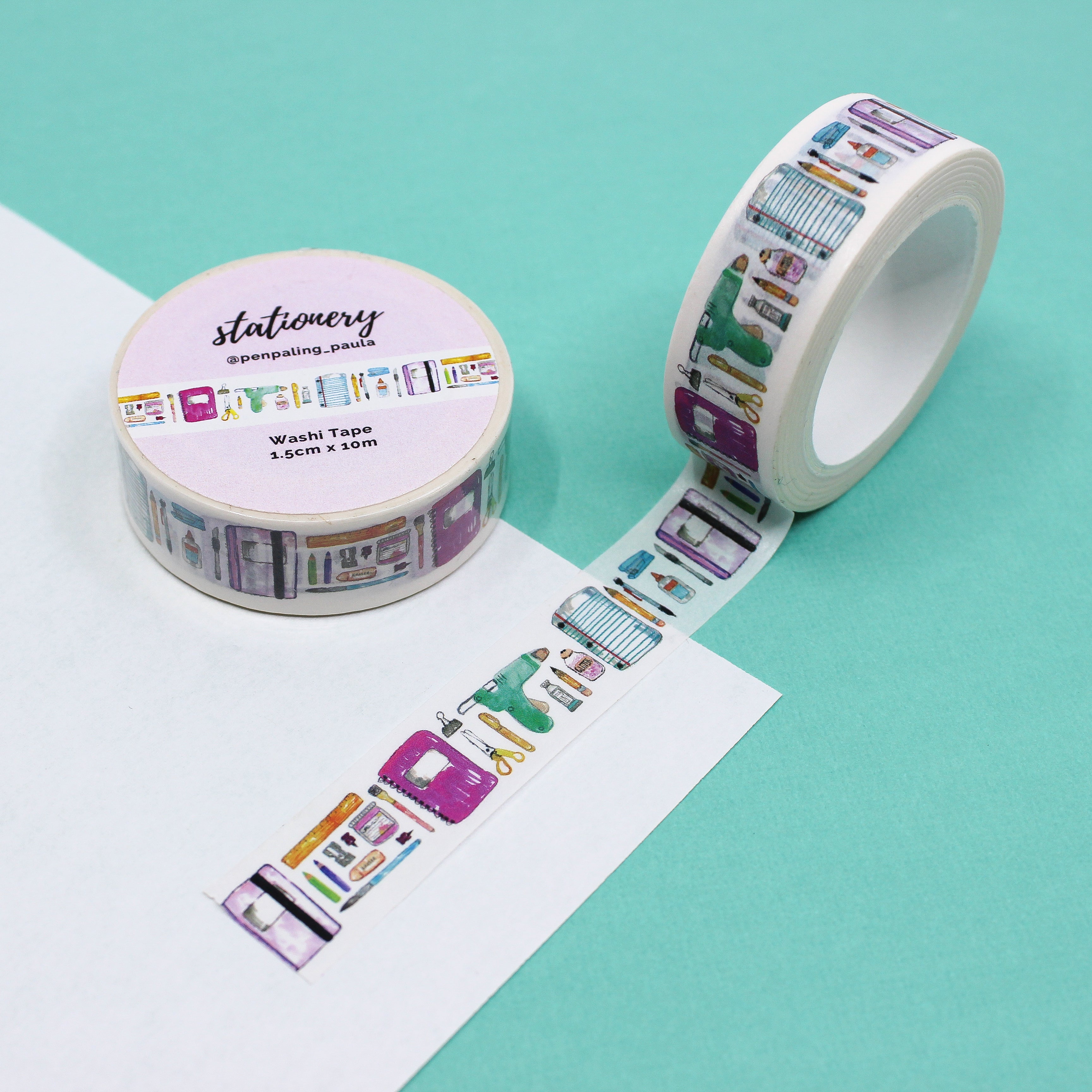 This is a stationary lover and planner addict themed washi tape from BBB Supplies Craft Shop
