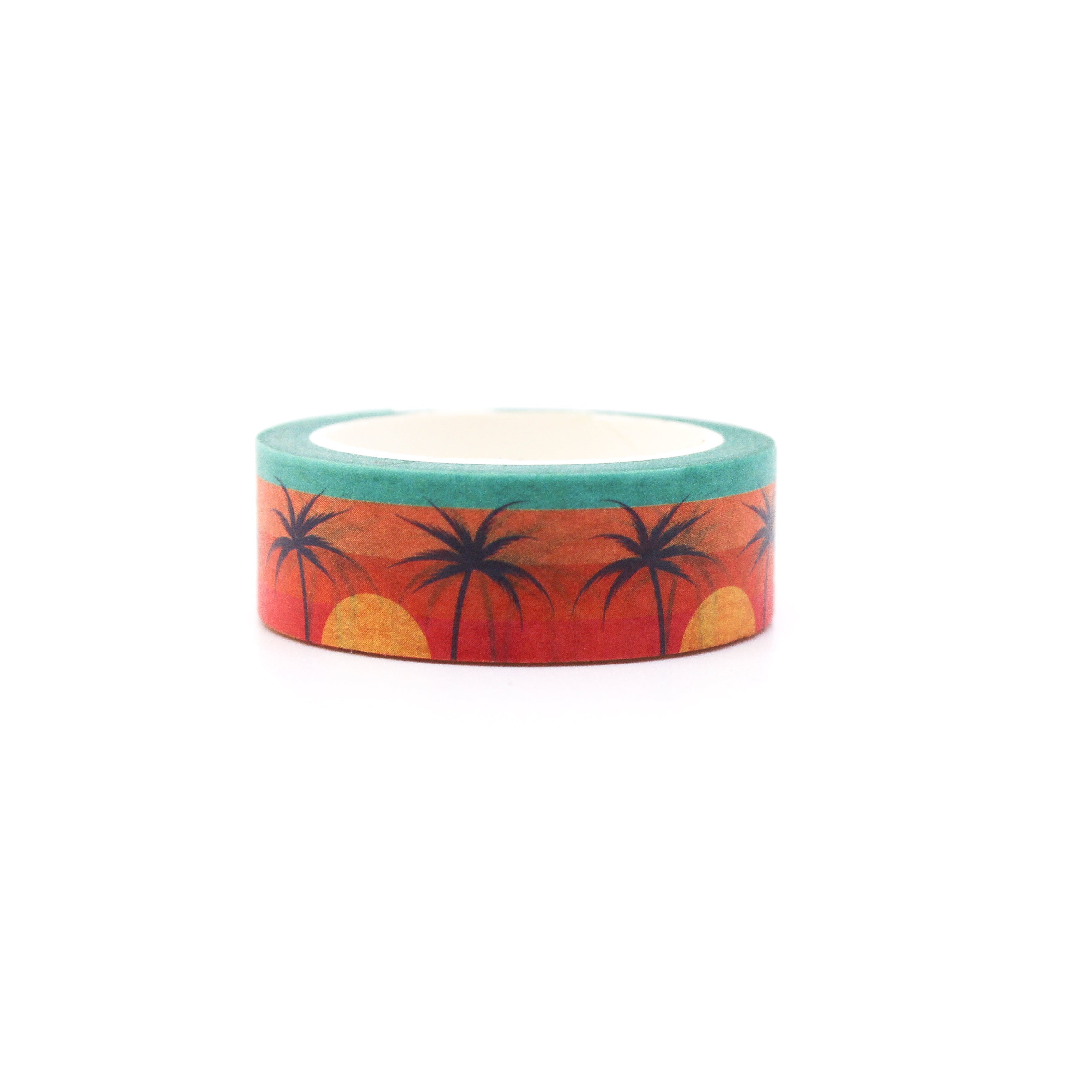 This is a sunset with palm trees in a beach washi tape from BBB Supplies Craft Shop