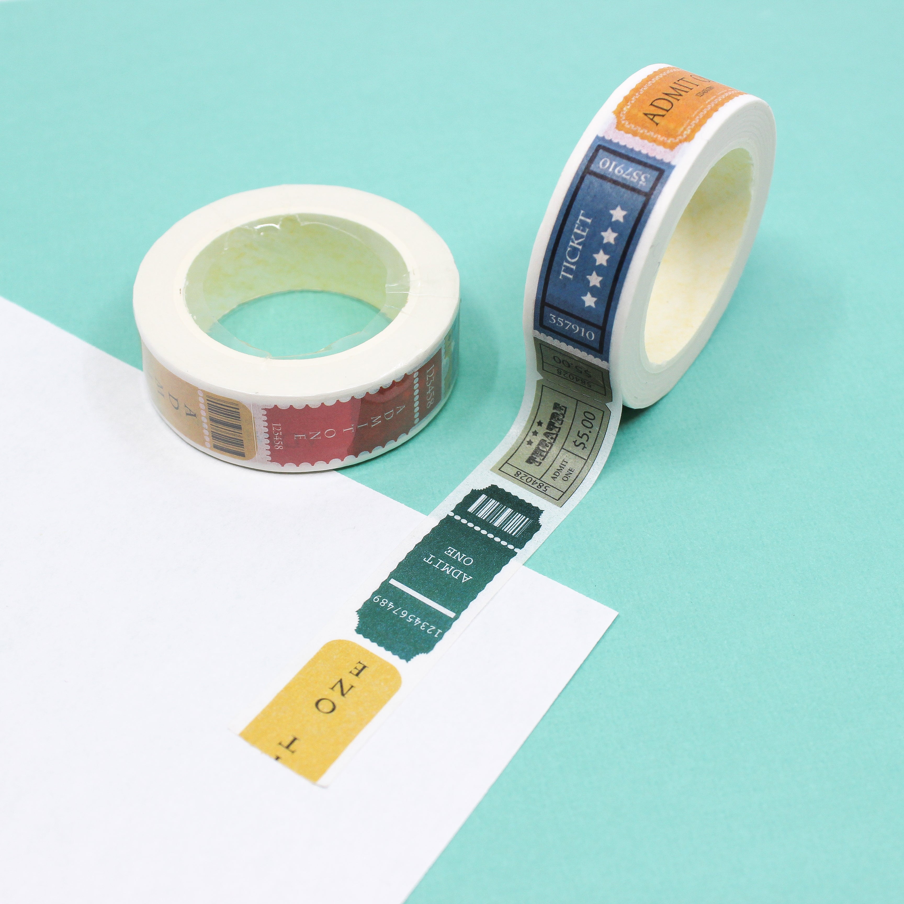 This is a colorful cinema tickets themed washi tape from BBB Supplies Craft Shop