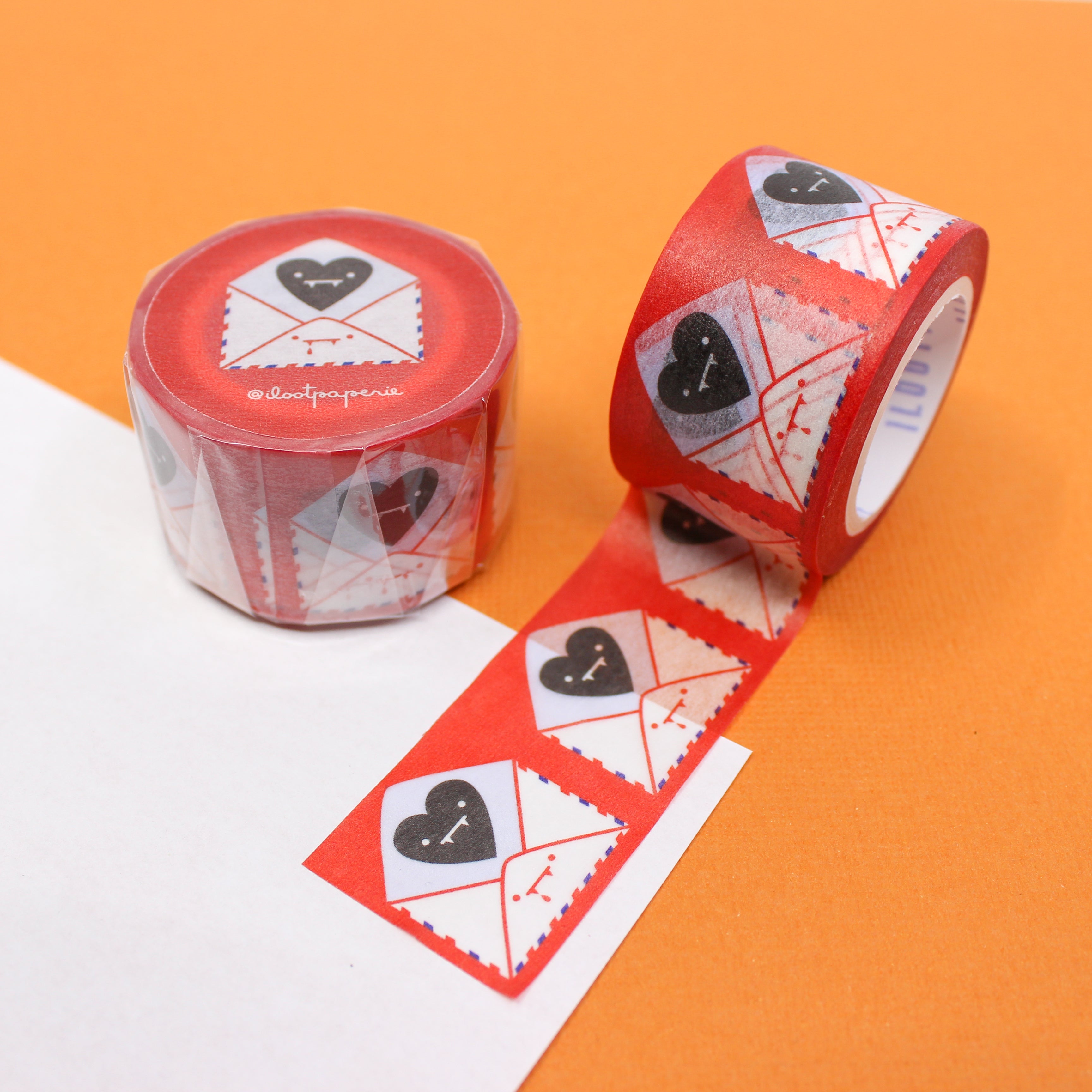 This is a black vampire hearts themed washi tape from BBB Supplies Craft Shop
