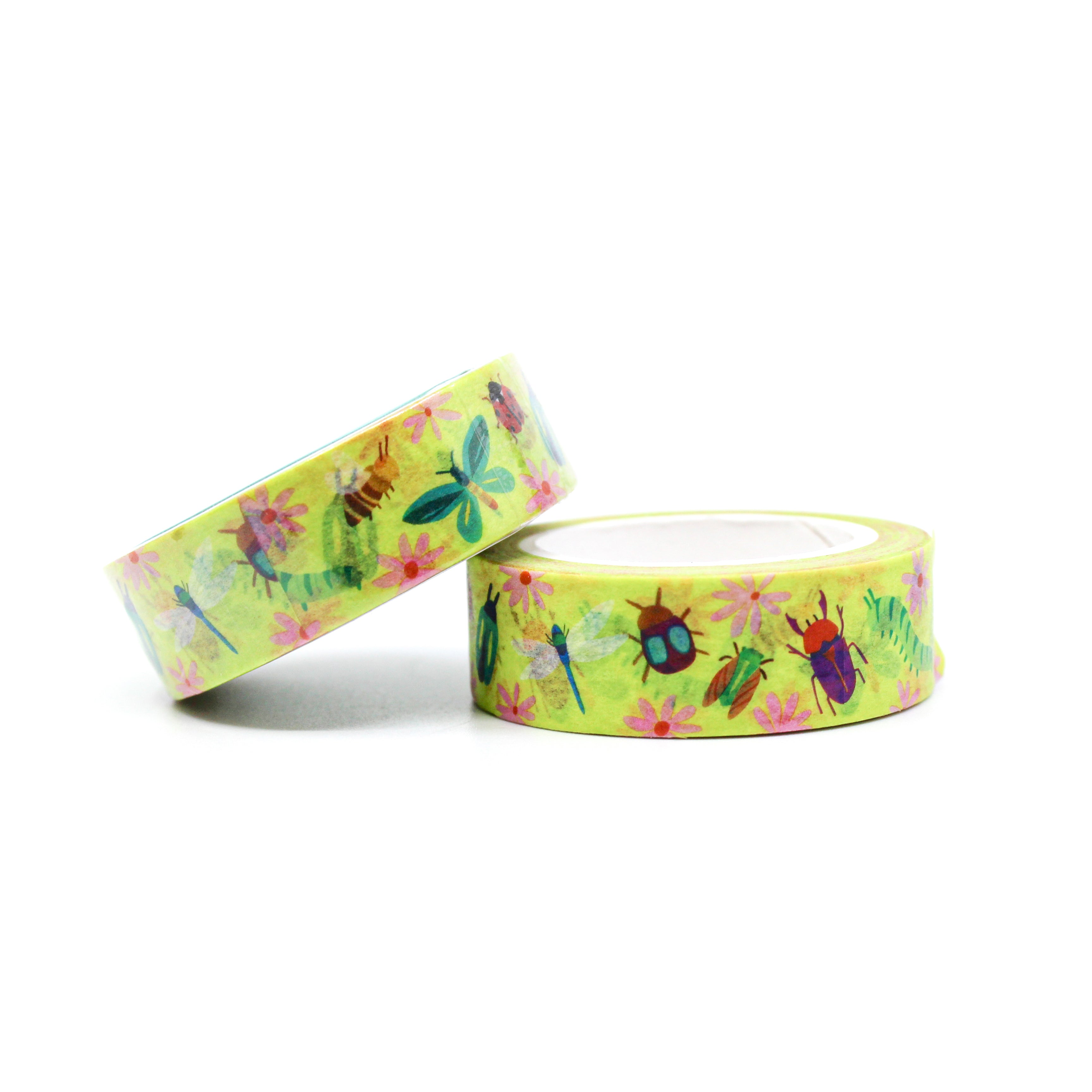 This is a roll of bright insects collection washi tapes, that is kid friendly and perfect for a science themed project from BBB Supplies Craft Shop