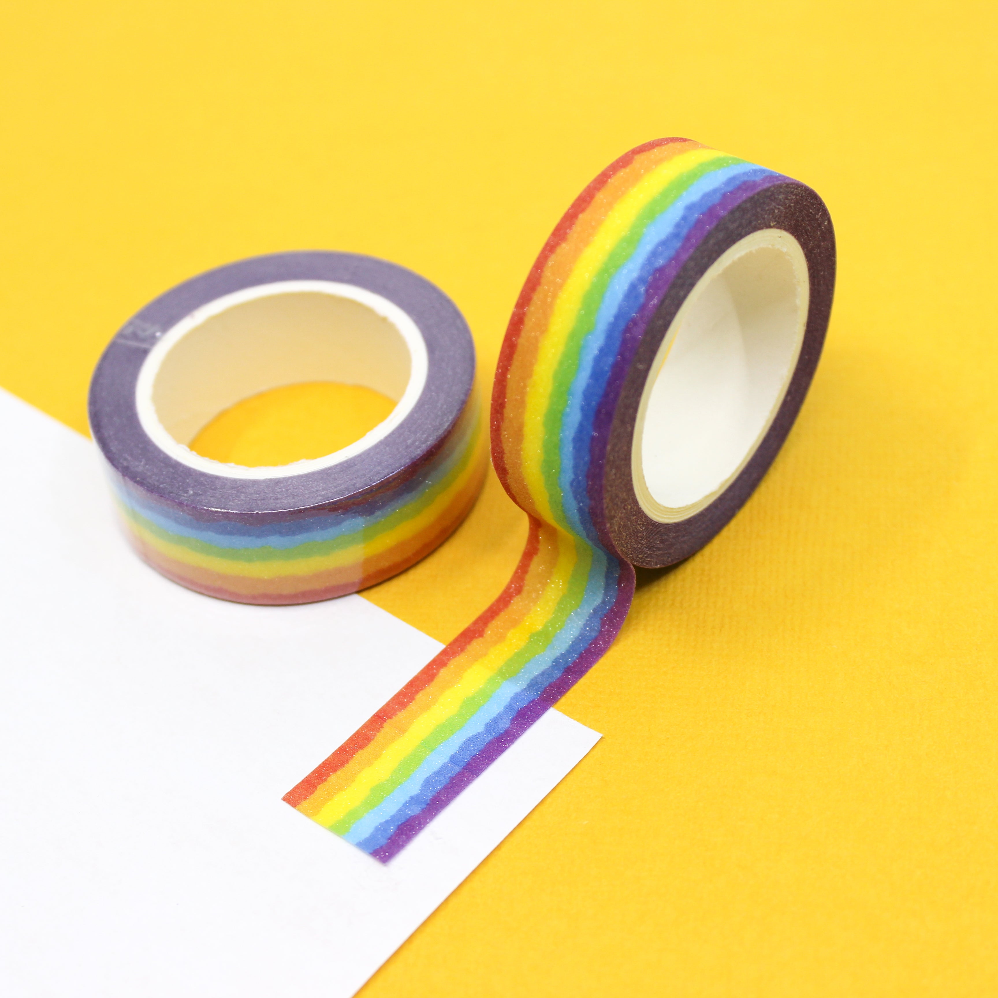 This is a rainbow stripe themed washi tape from BBB Supplies Craft Shop