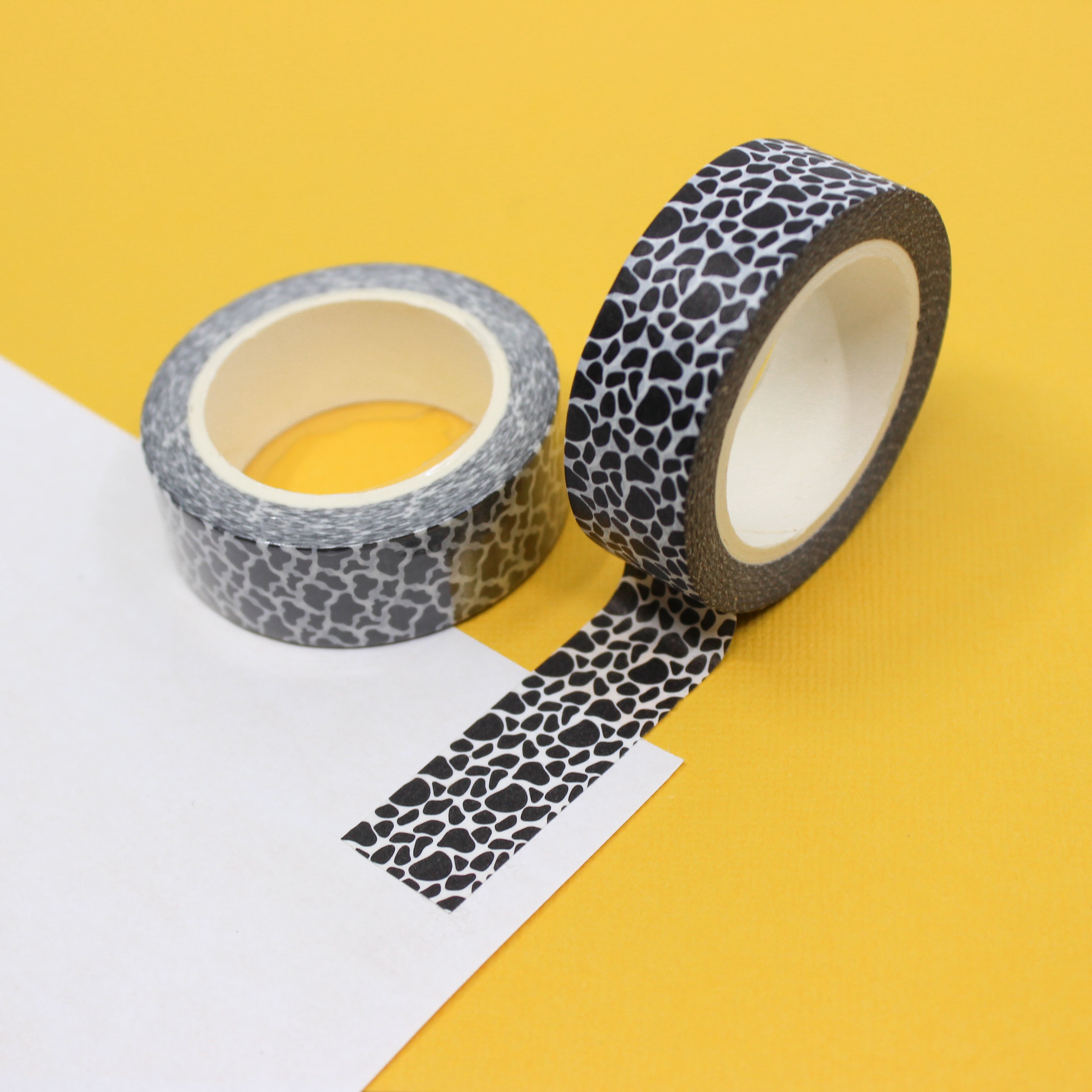 This is a black cow animal print themed washi tape from BBB Supplies Craft Shop