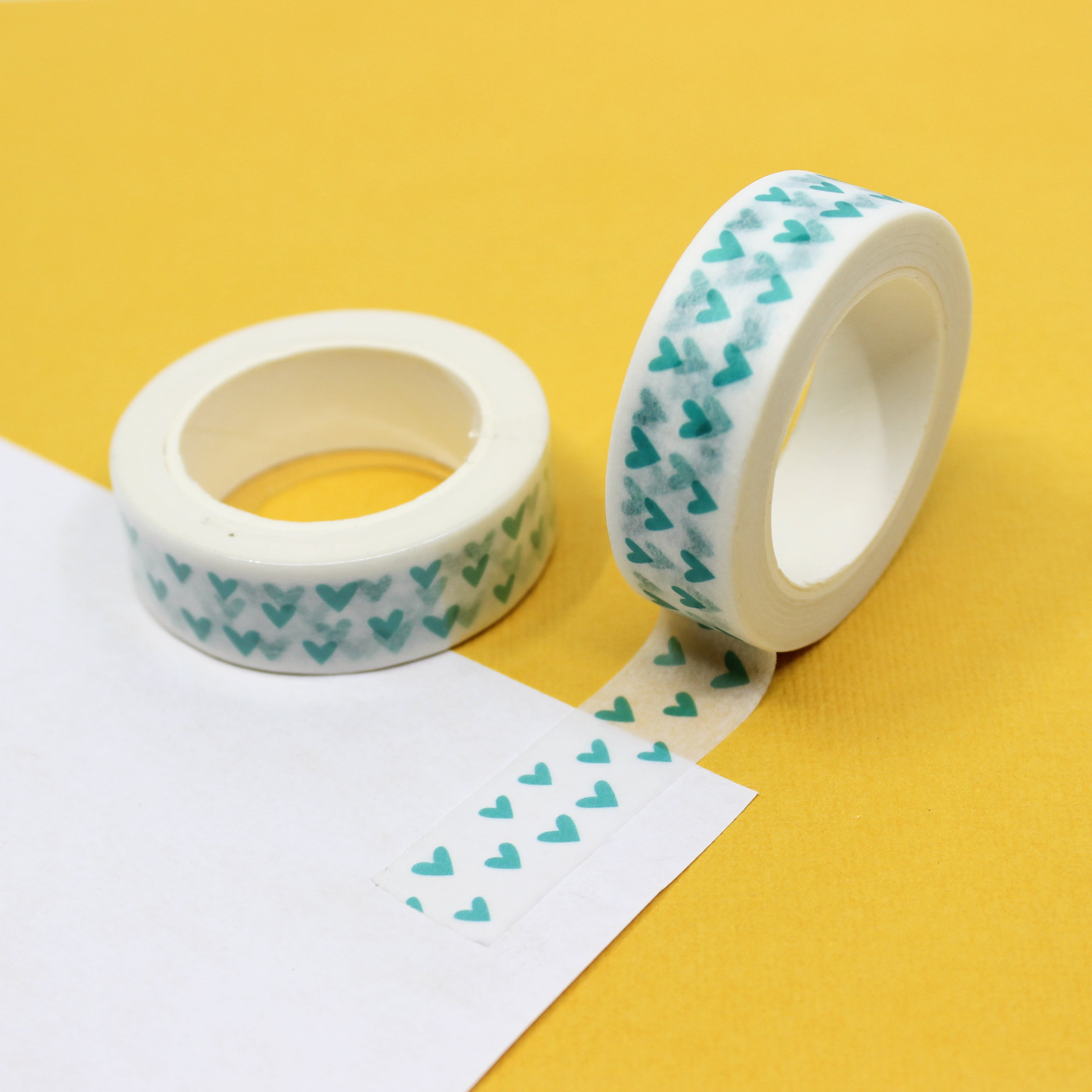 This is blue tiny heart view themed washi tape from BBB Supplies Craft Shop