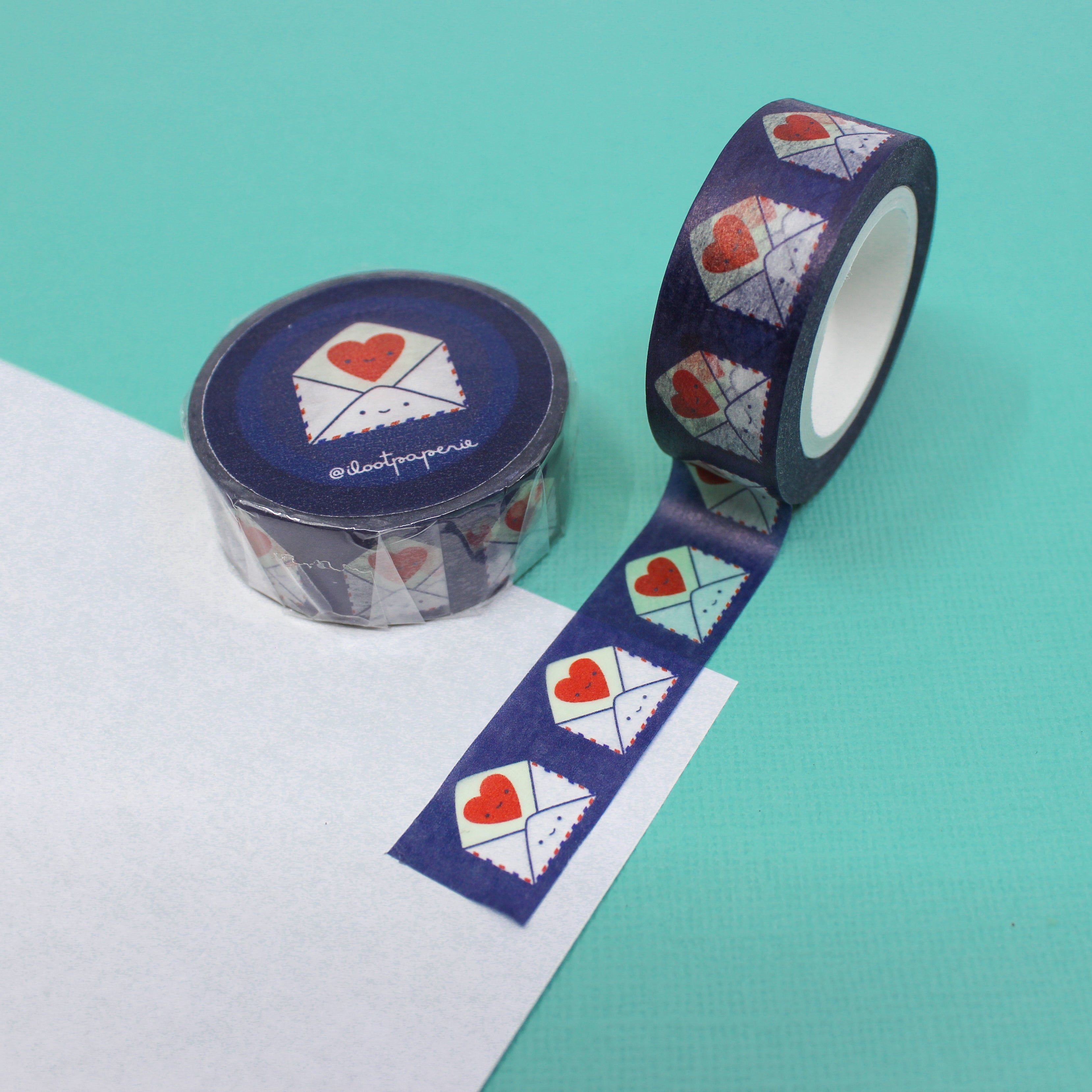 This is send love heart envelope snail mail collection washi tape from BBB Supplies Craft Shop