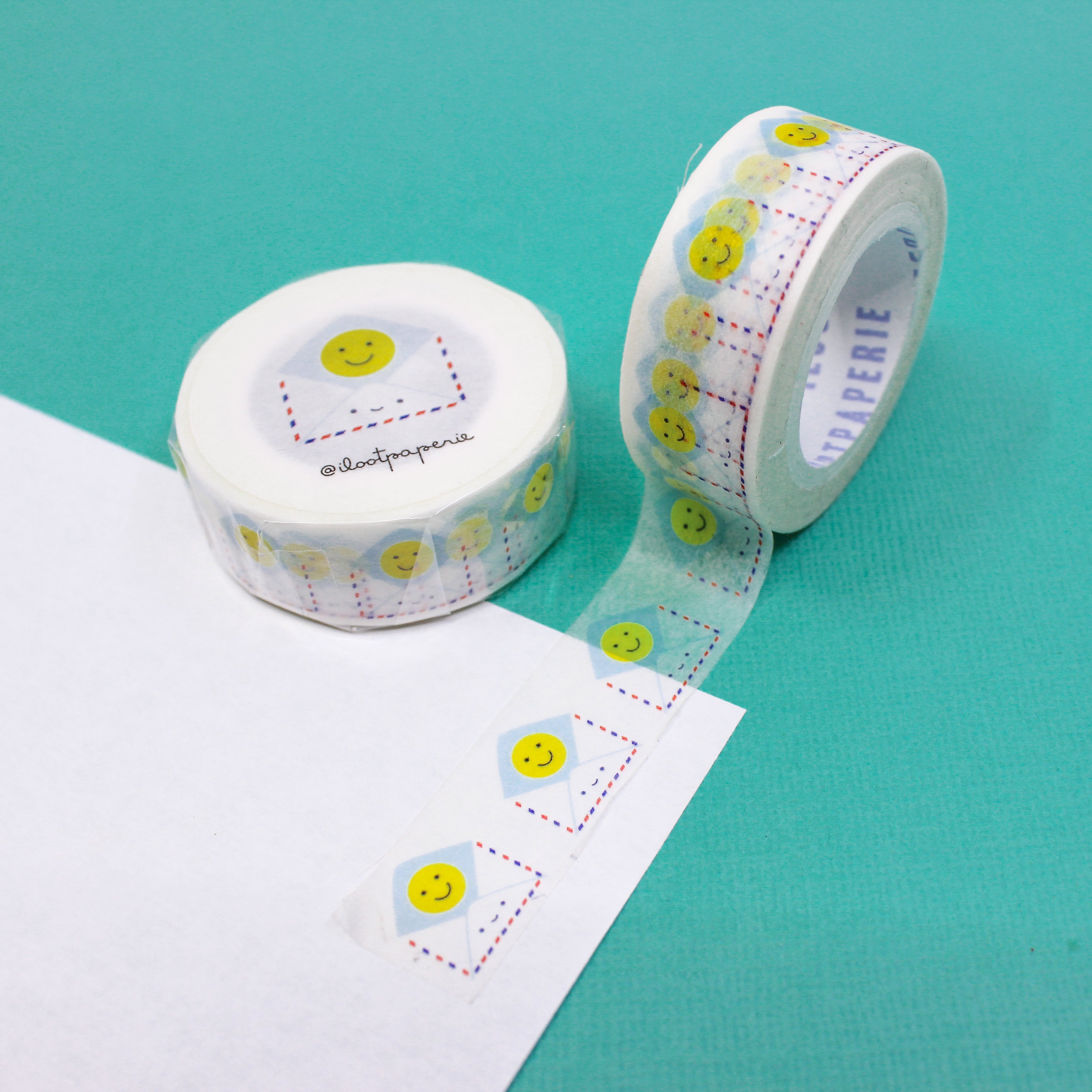 This is happy face envelope washi tape from BBB Supplies Craft Shop