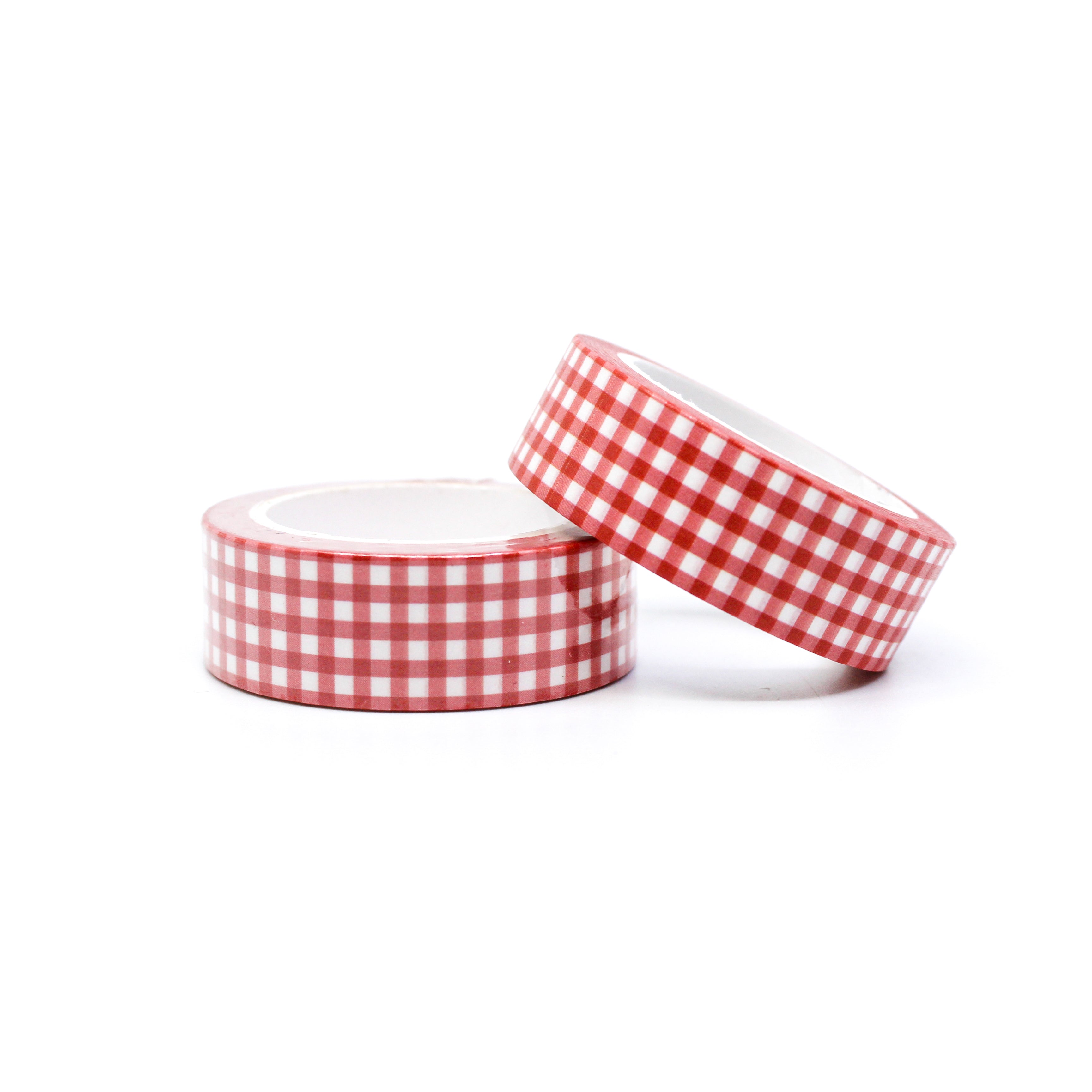 This is a roll of cute red gingham plaid washi tapes from BBB Supplies Craft Shop