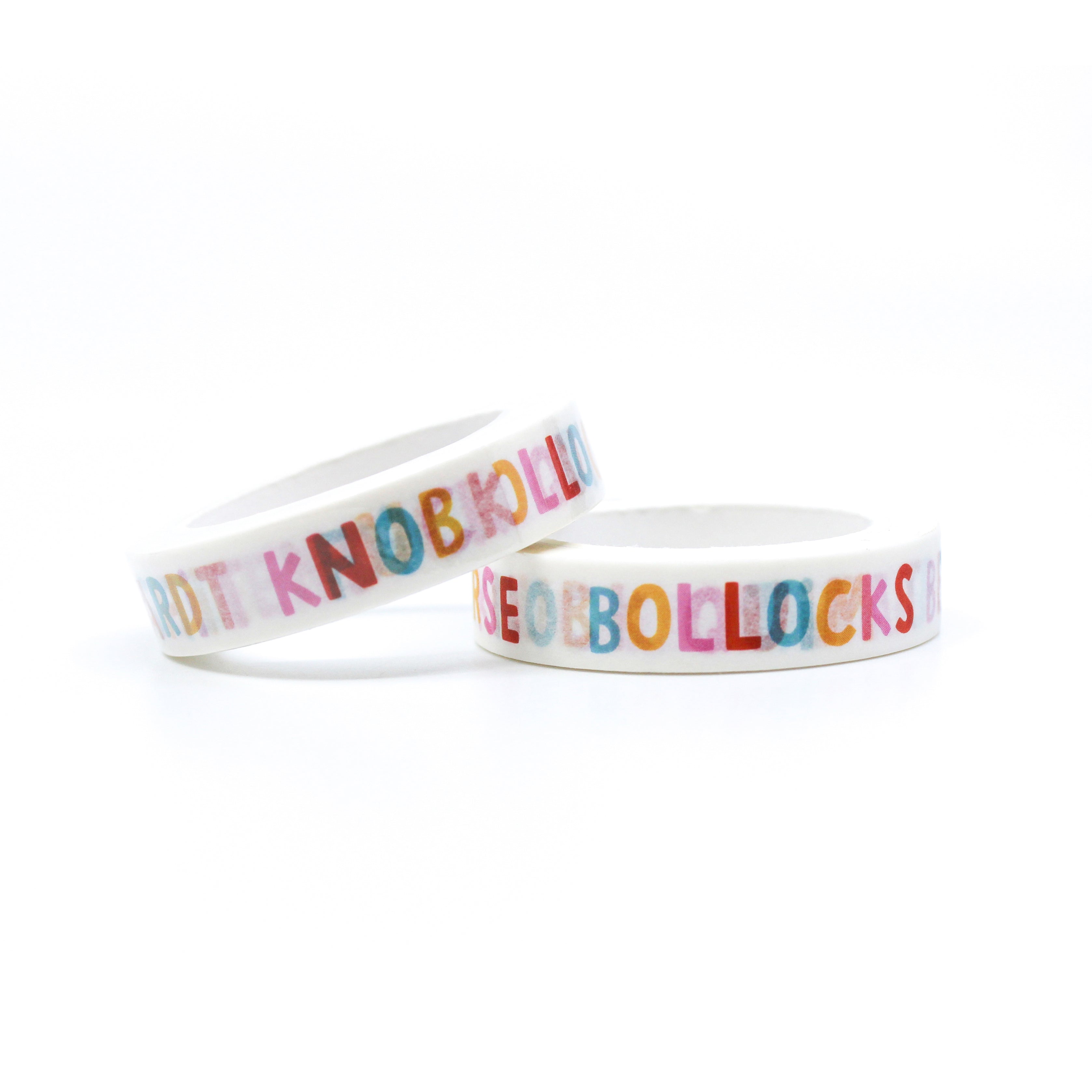 This photo is washi tape that features british cuss words from BBB Supplies craft and journaling supplies shop.