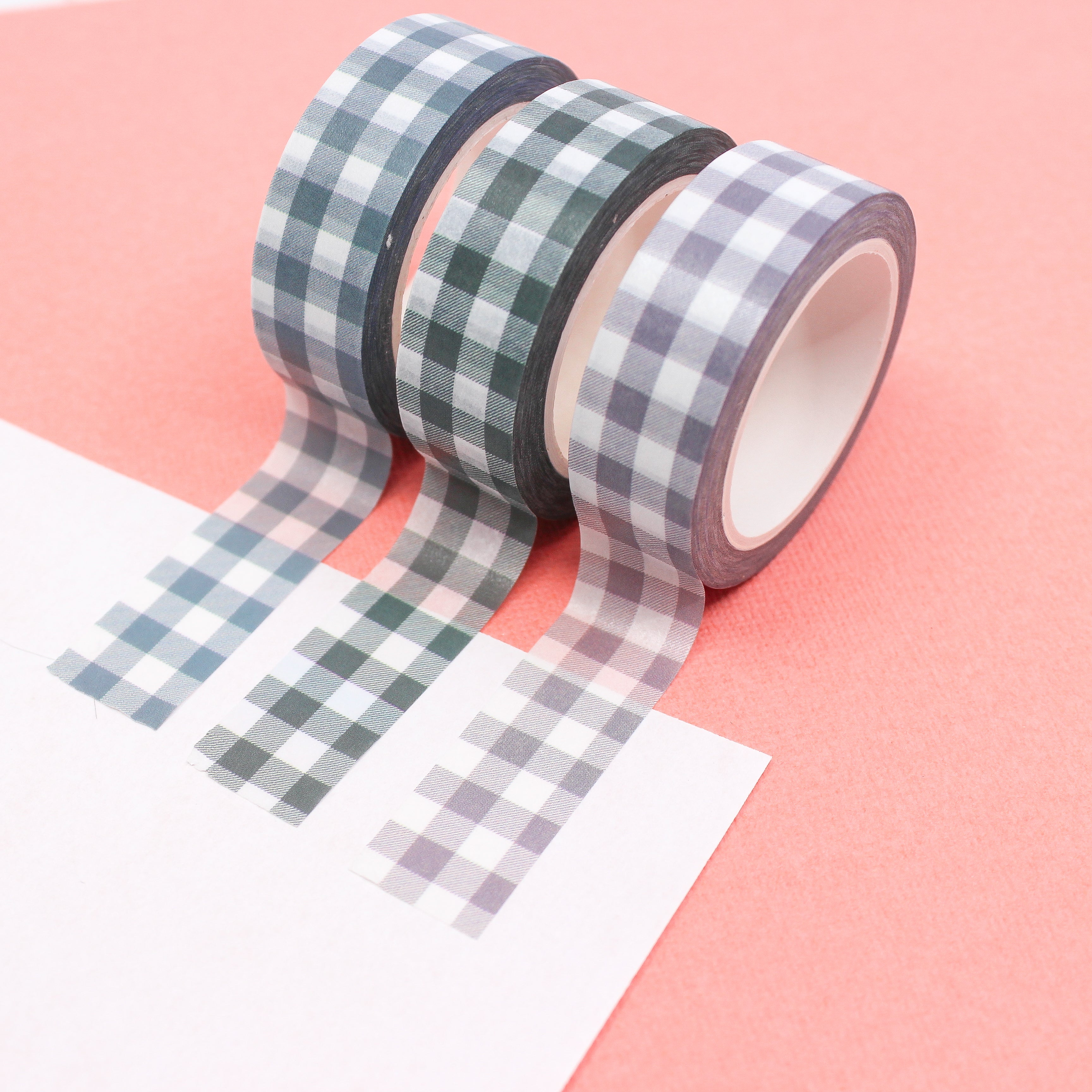 Soft Pink Plaid Washi