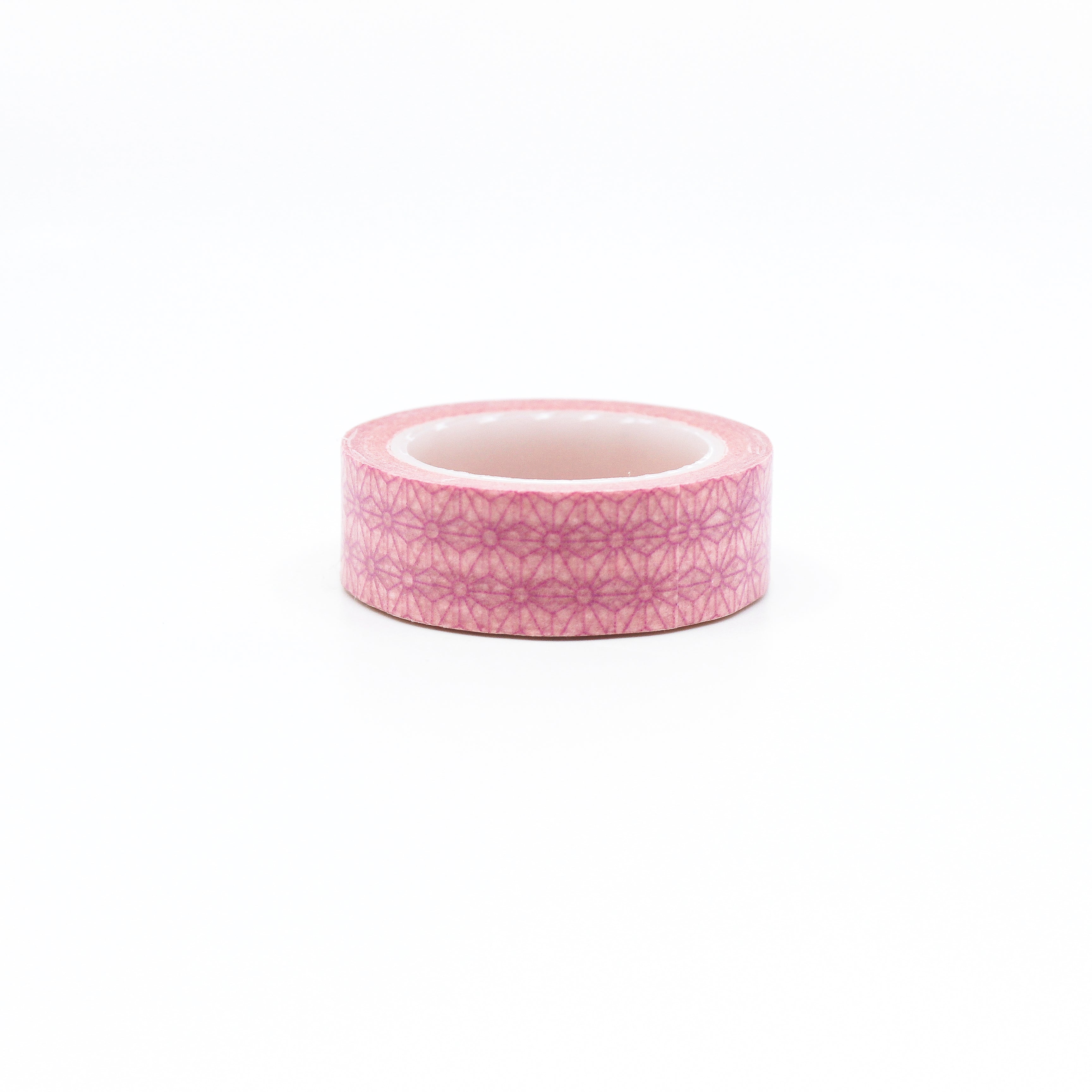 This is a pink and white geometric flowers washi tape from BBB Supplies Craft Shop