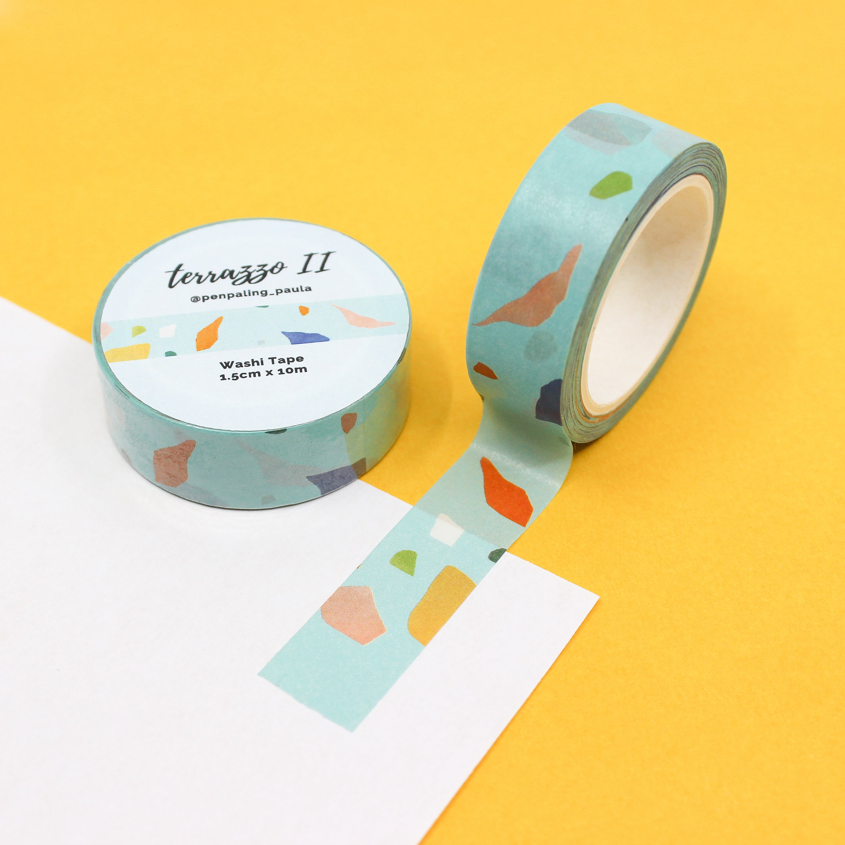 This is a blue terrazzo themed washi tape from BBB Supplies Craft Shop