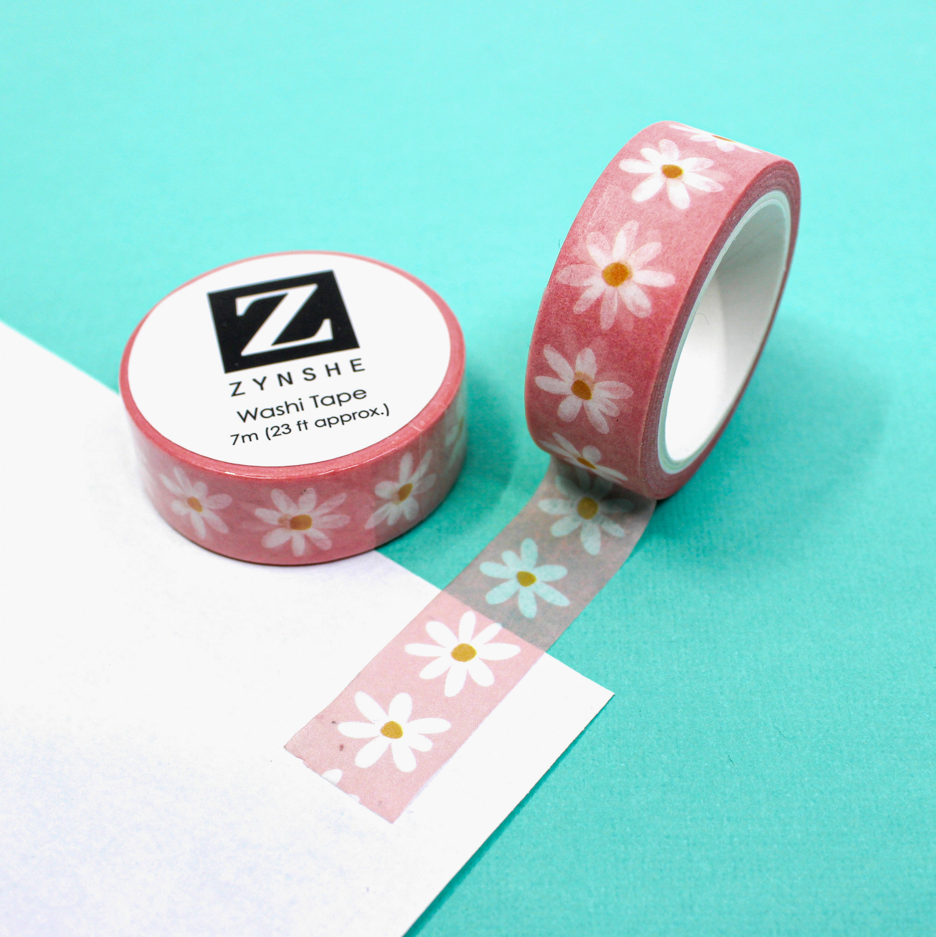 This is a pink daisy flower view themed washi tape designed by Zynshe from BBB Supplies Craft Shop