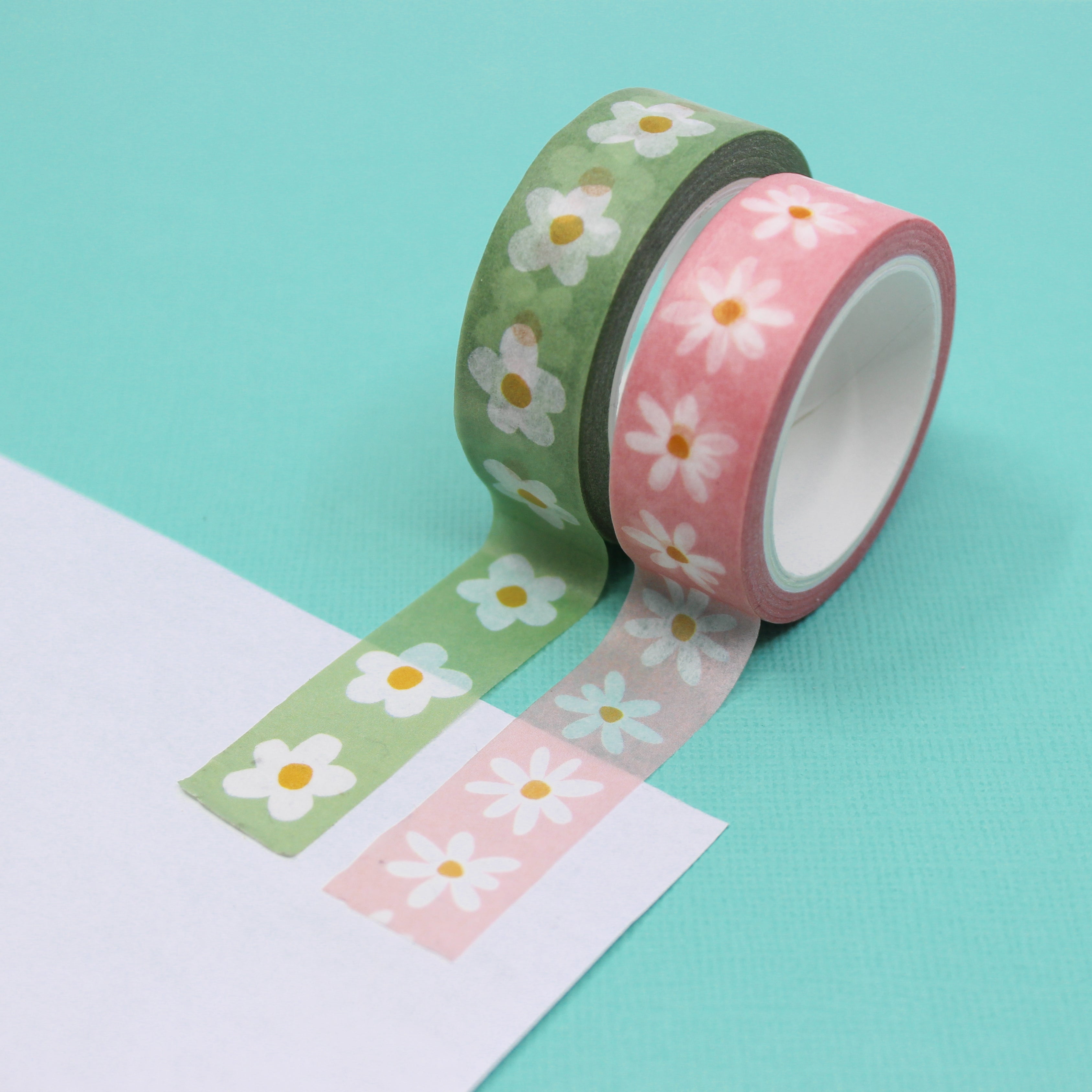 Green Daisy Pattern Washi Tape