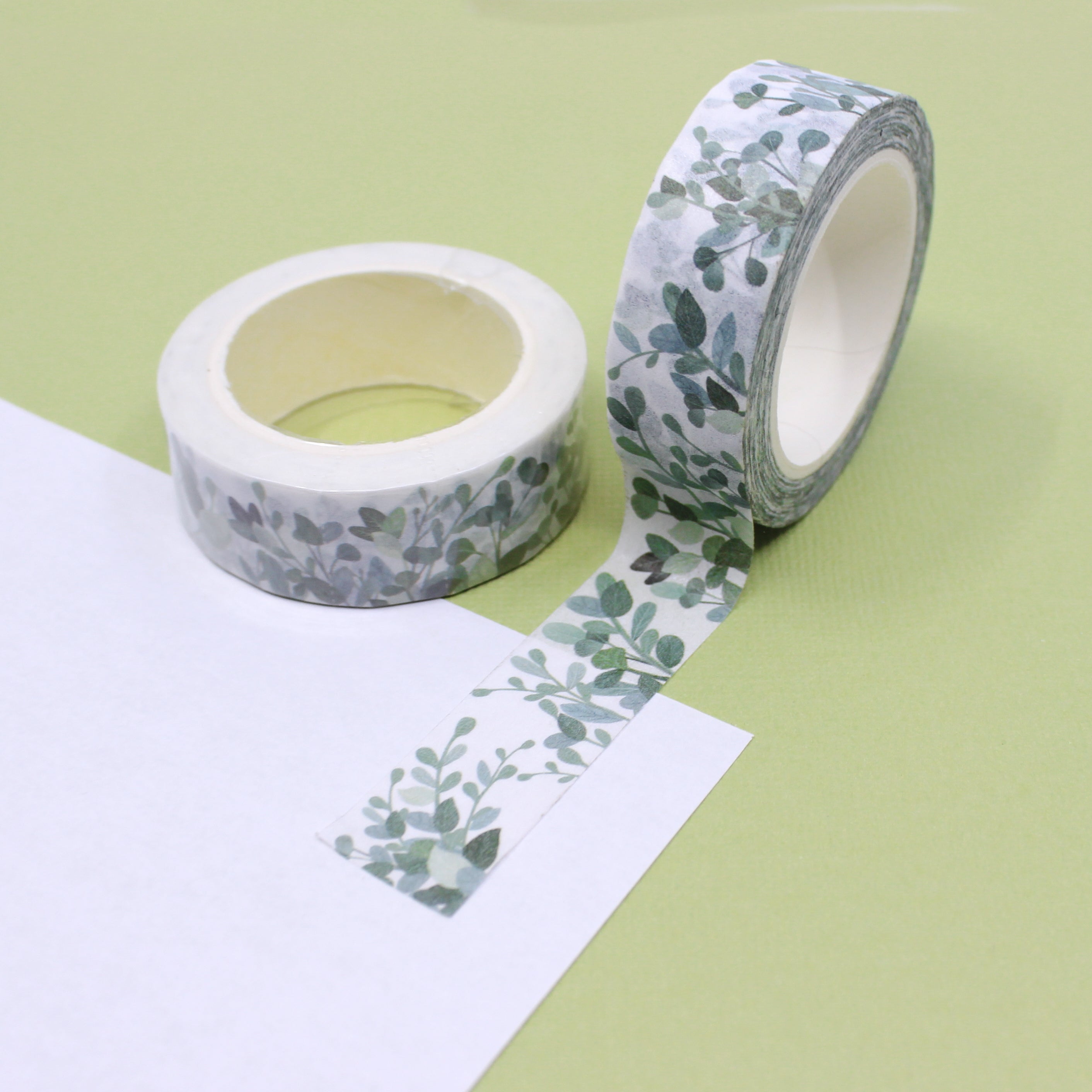 This a silver dollar eucalyptus collections pattern washi tape from BBB Supplies Craft Shop