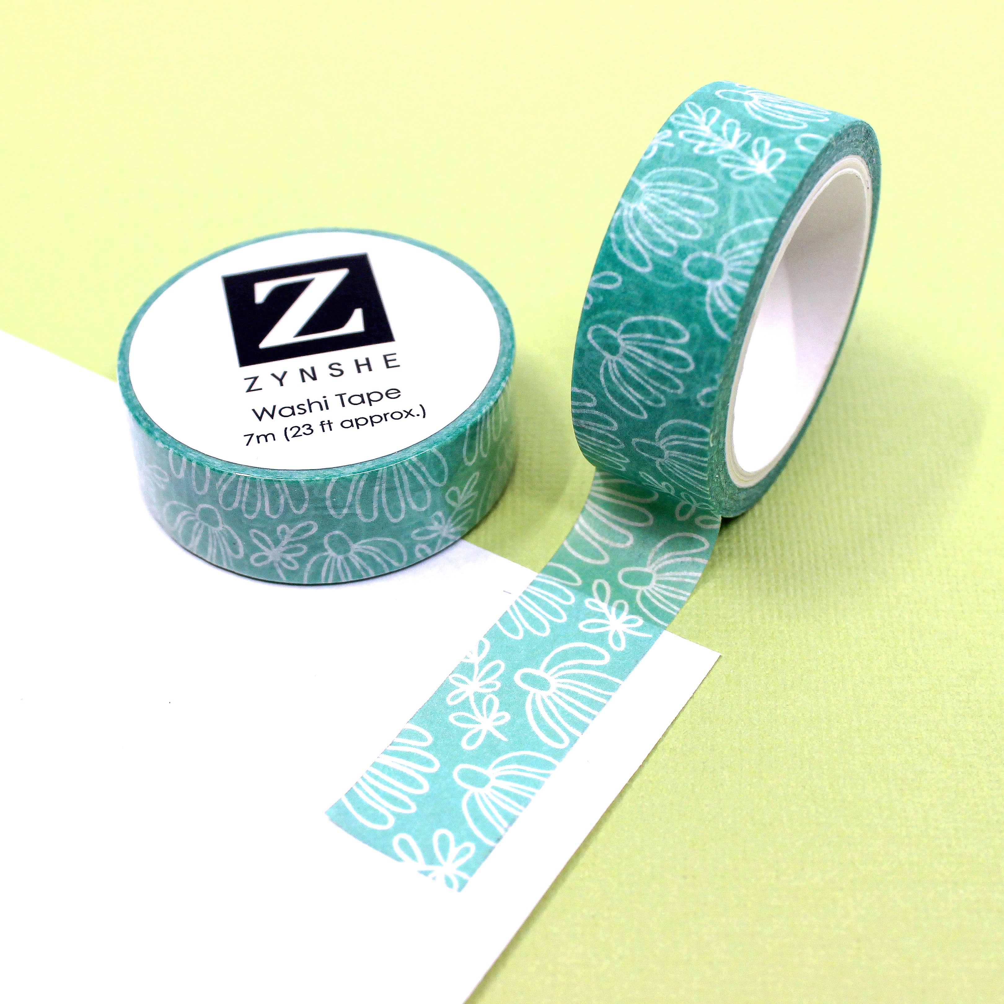 This is a blue daisy floral view themed washi tape from BBB Supplies Craft Shop