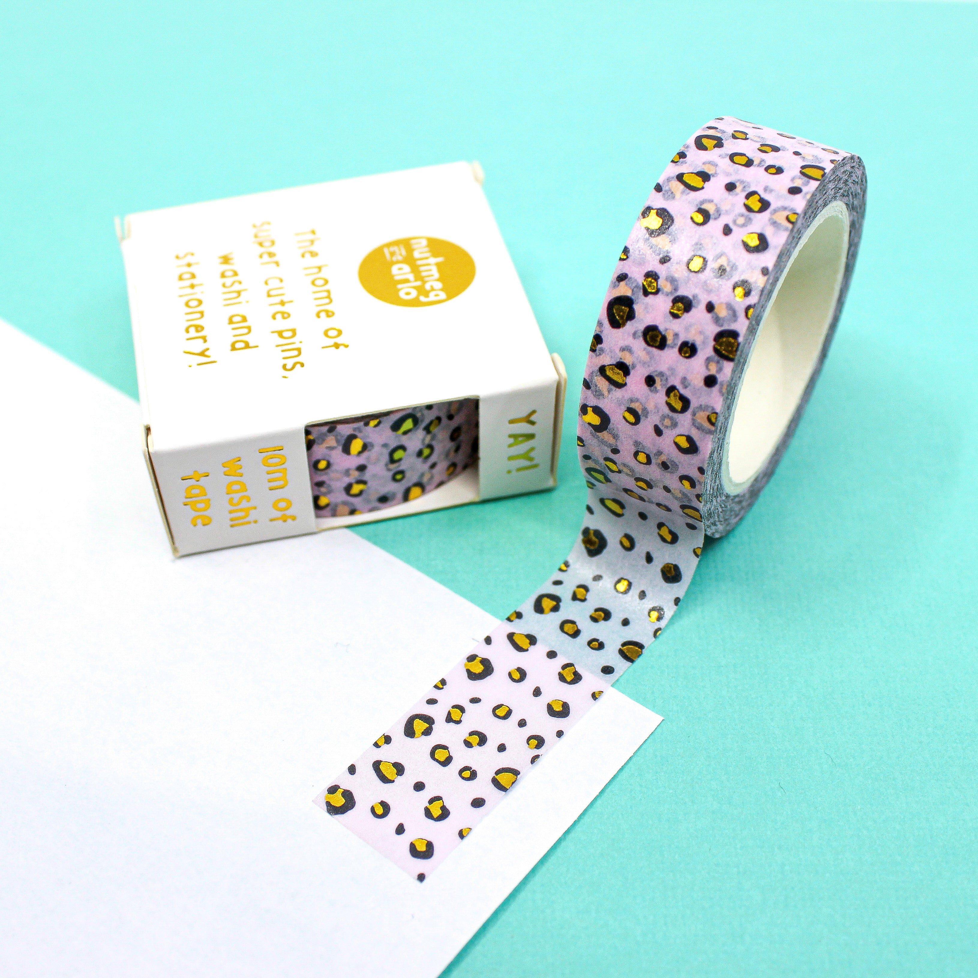 This is a pink gold leopard washi tape from BBB Supplies Craft Shop