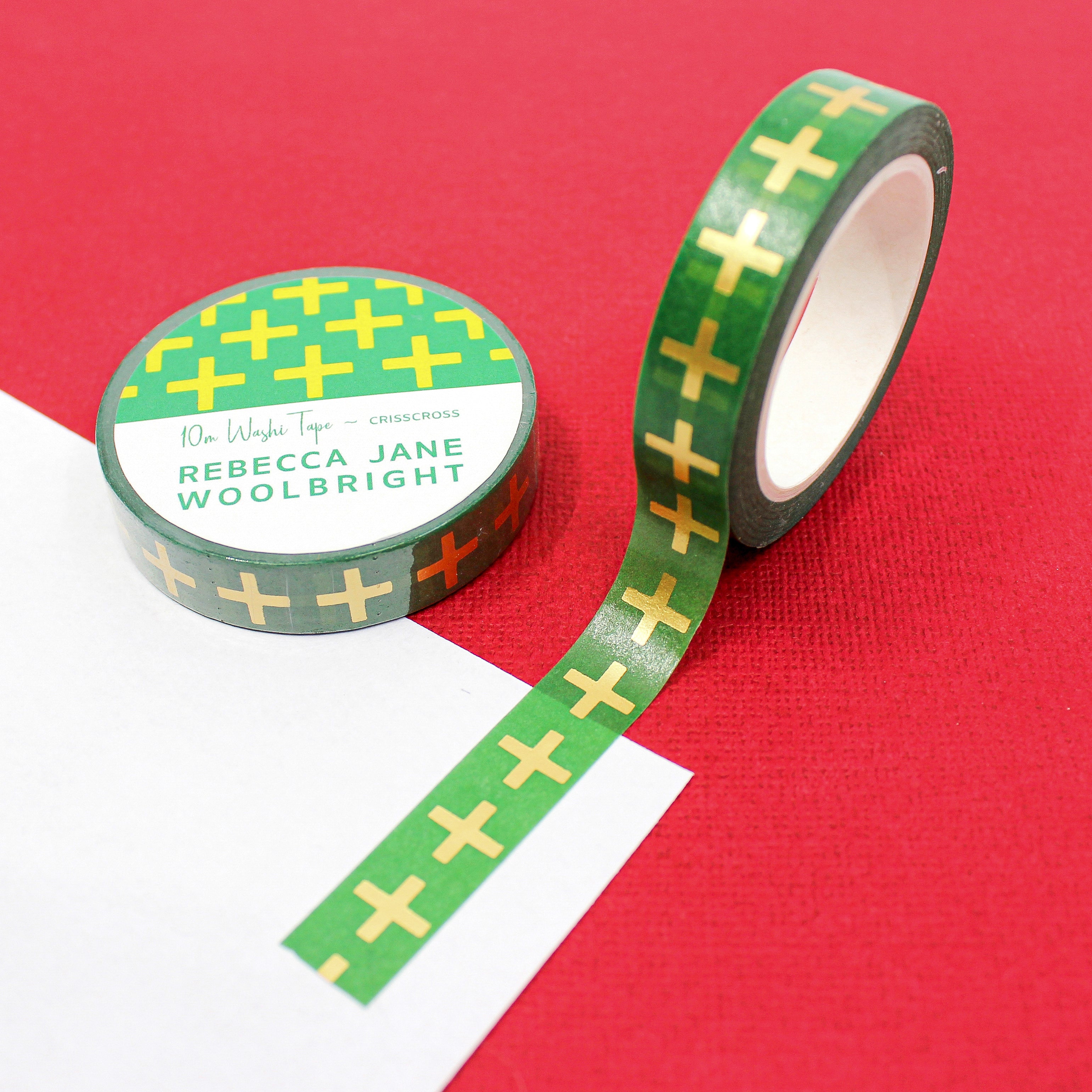 This is a green swiss cross view themed washi tape from BBB Supplies Craft Shop