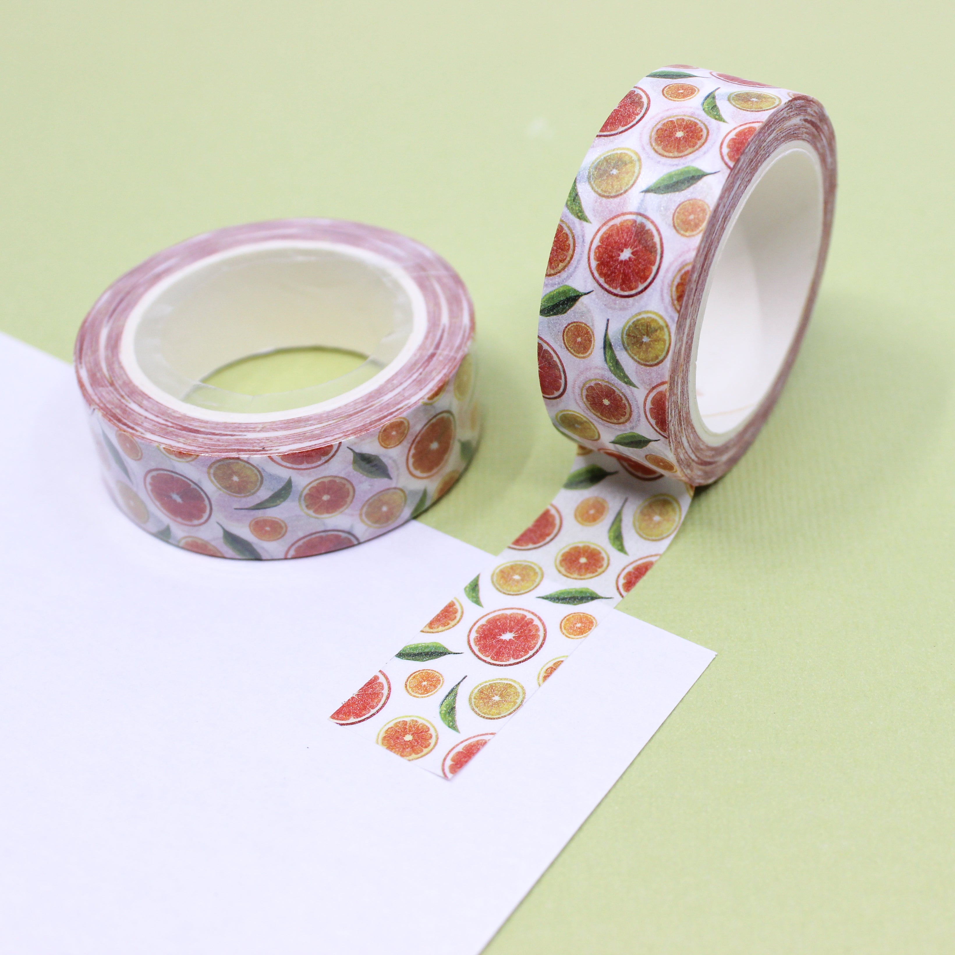 This is a grapefruit tropical fruit collections pattern washi tape from BBB Supplies Craft Shop