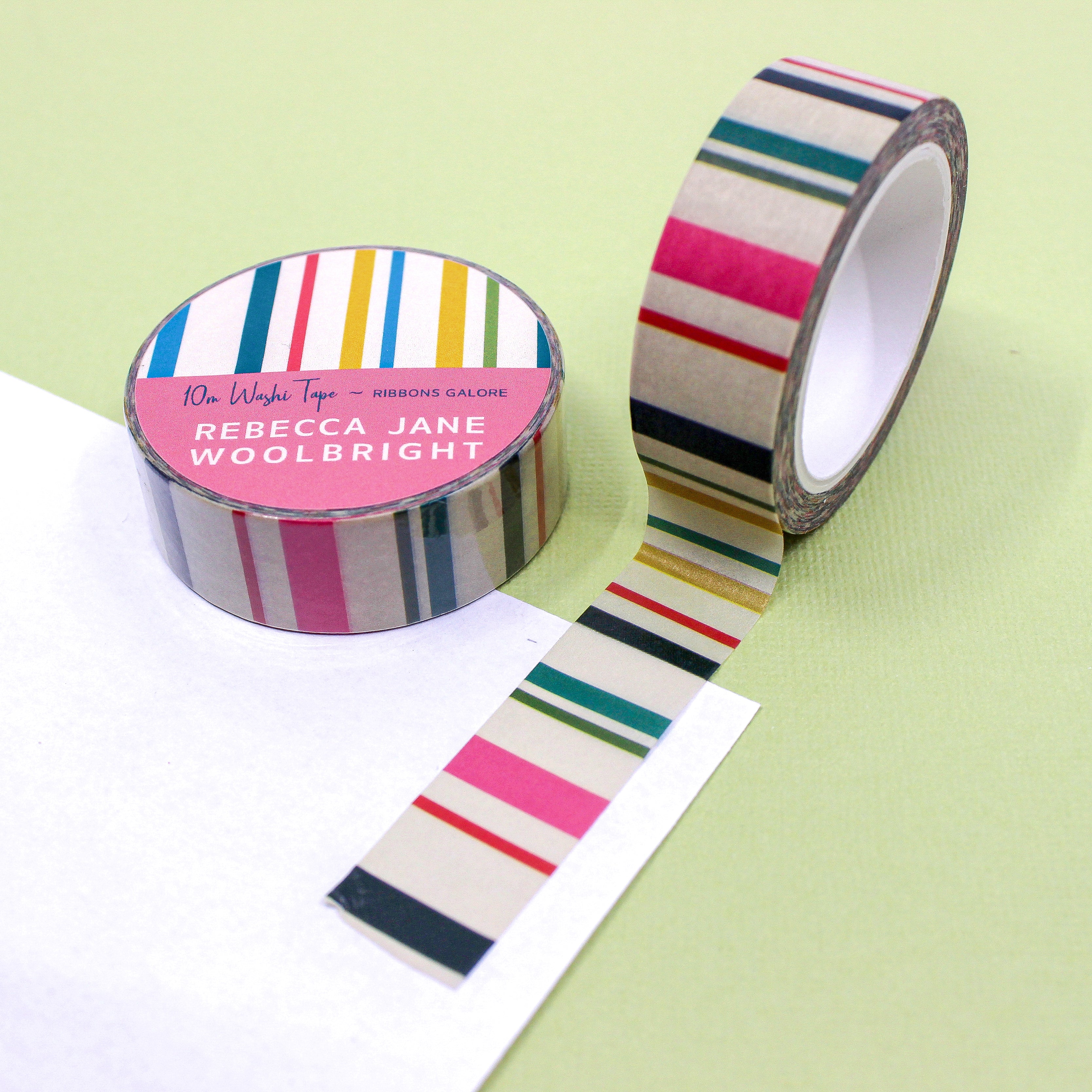 This is a colorful stripe ribbons view themed washi tape from BBB Supplies Craft Shop